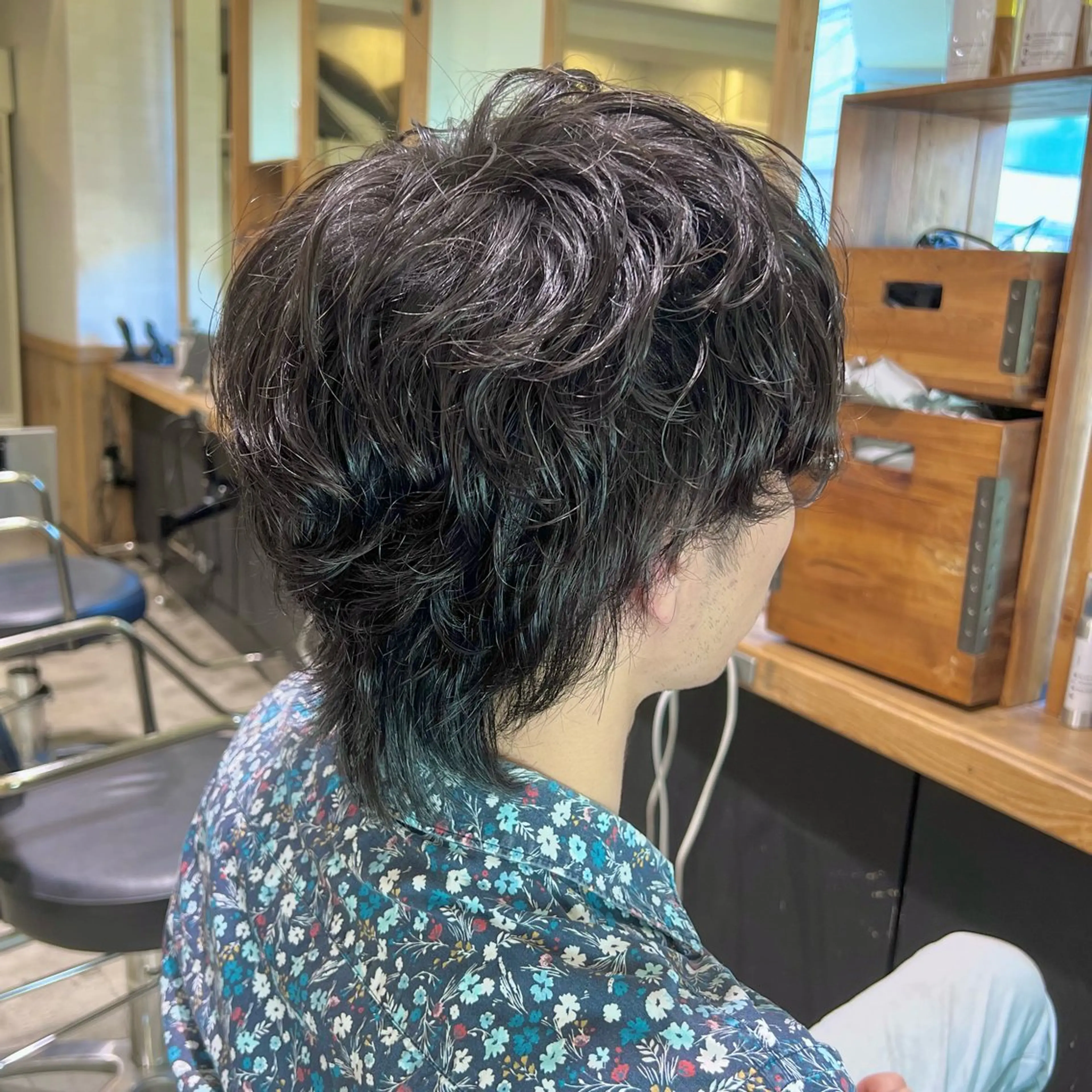ショート パーマ メンズ メンズパーマ メンズウルフカット ウルフカット カット パーマ ノグチ ナツコのヘアスタイル
