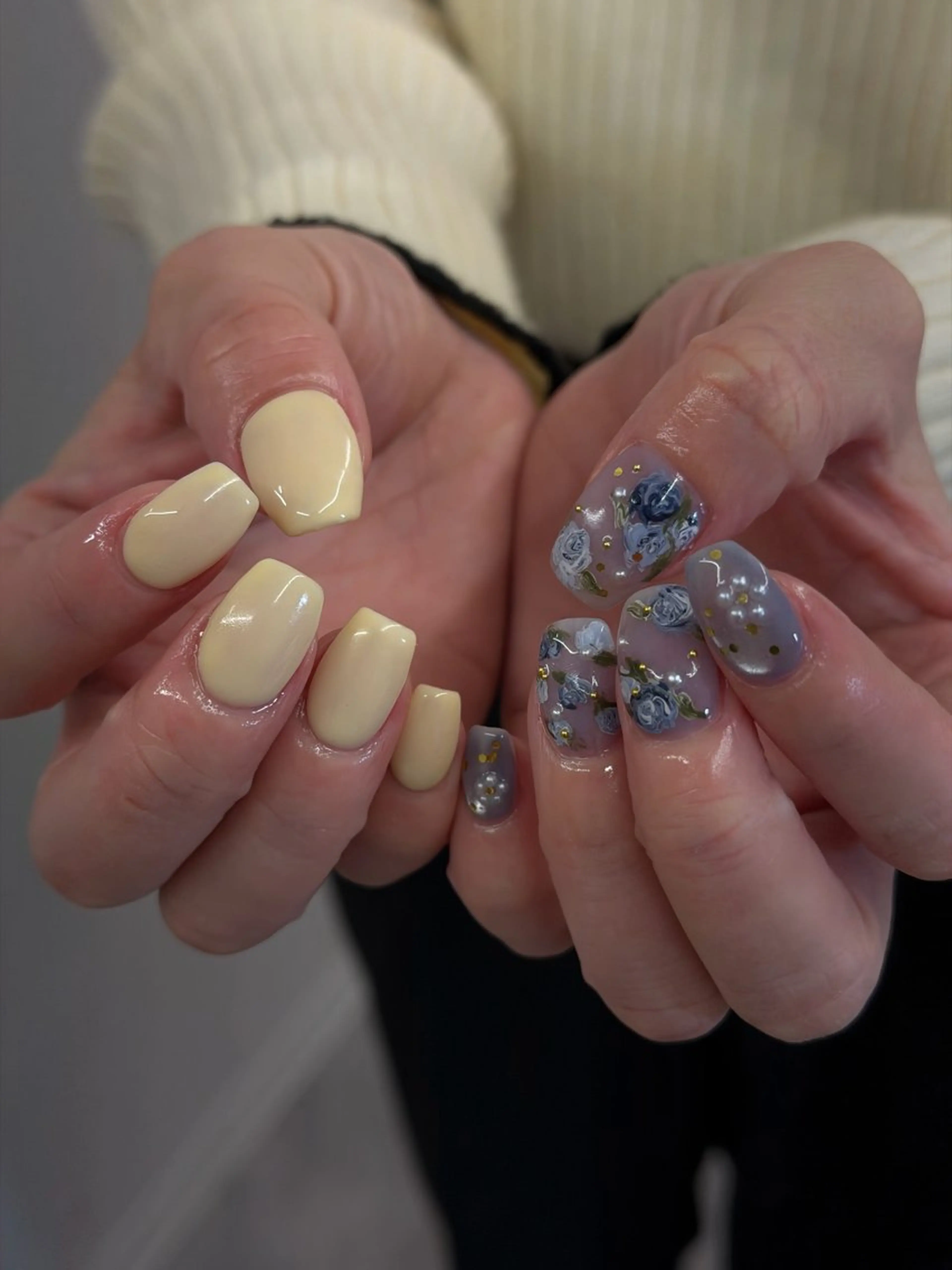 ネイル ジェルネイル マグネットネイル ニュアンスネイル パラジェル リボン ハンドネイル ハンドケア Bana_ Nailのネイルデザイン