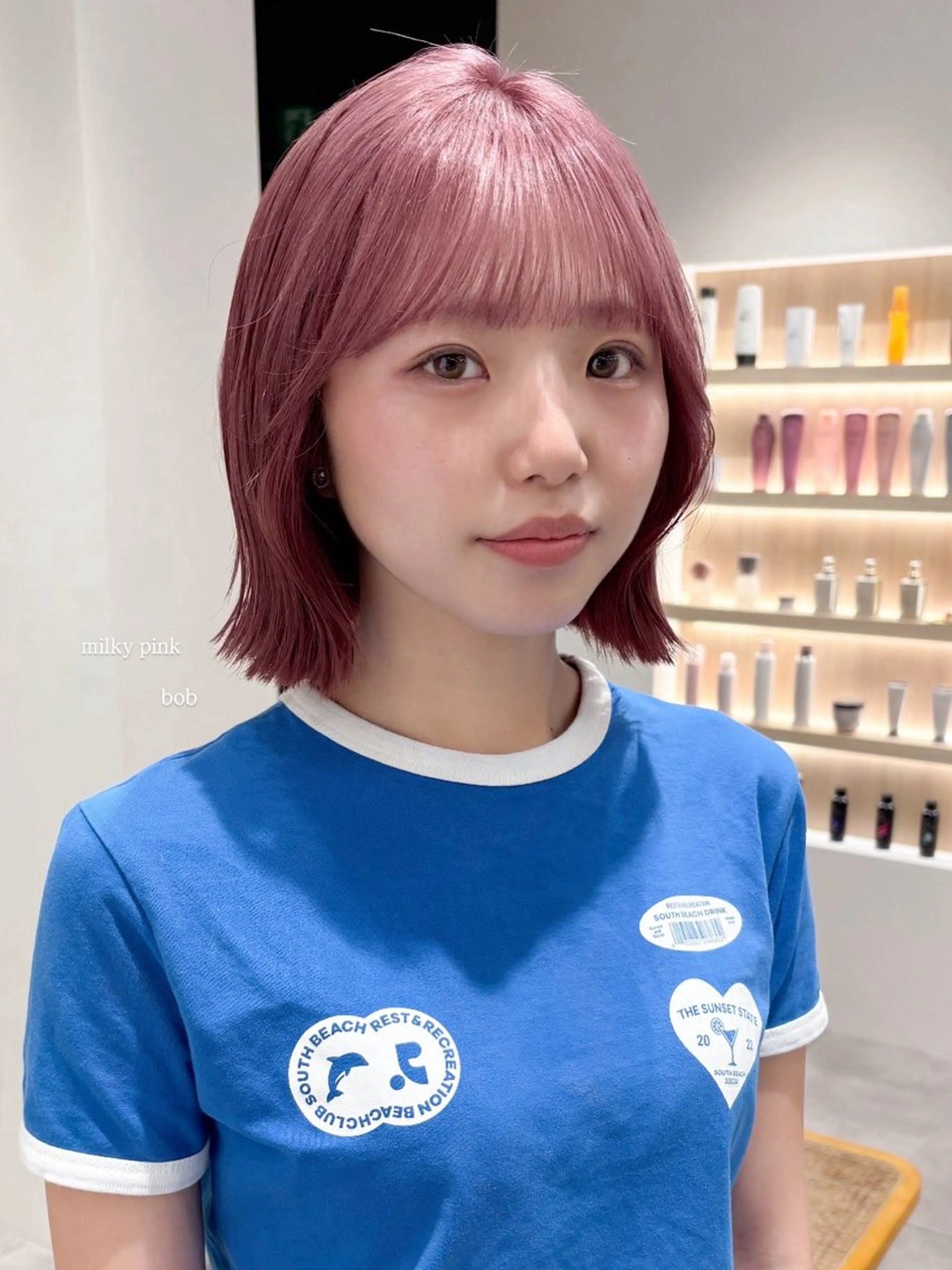 カラー ばんちなつ / ボブ/透明感カラーのヘアスタイル