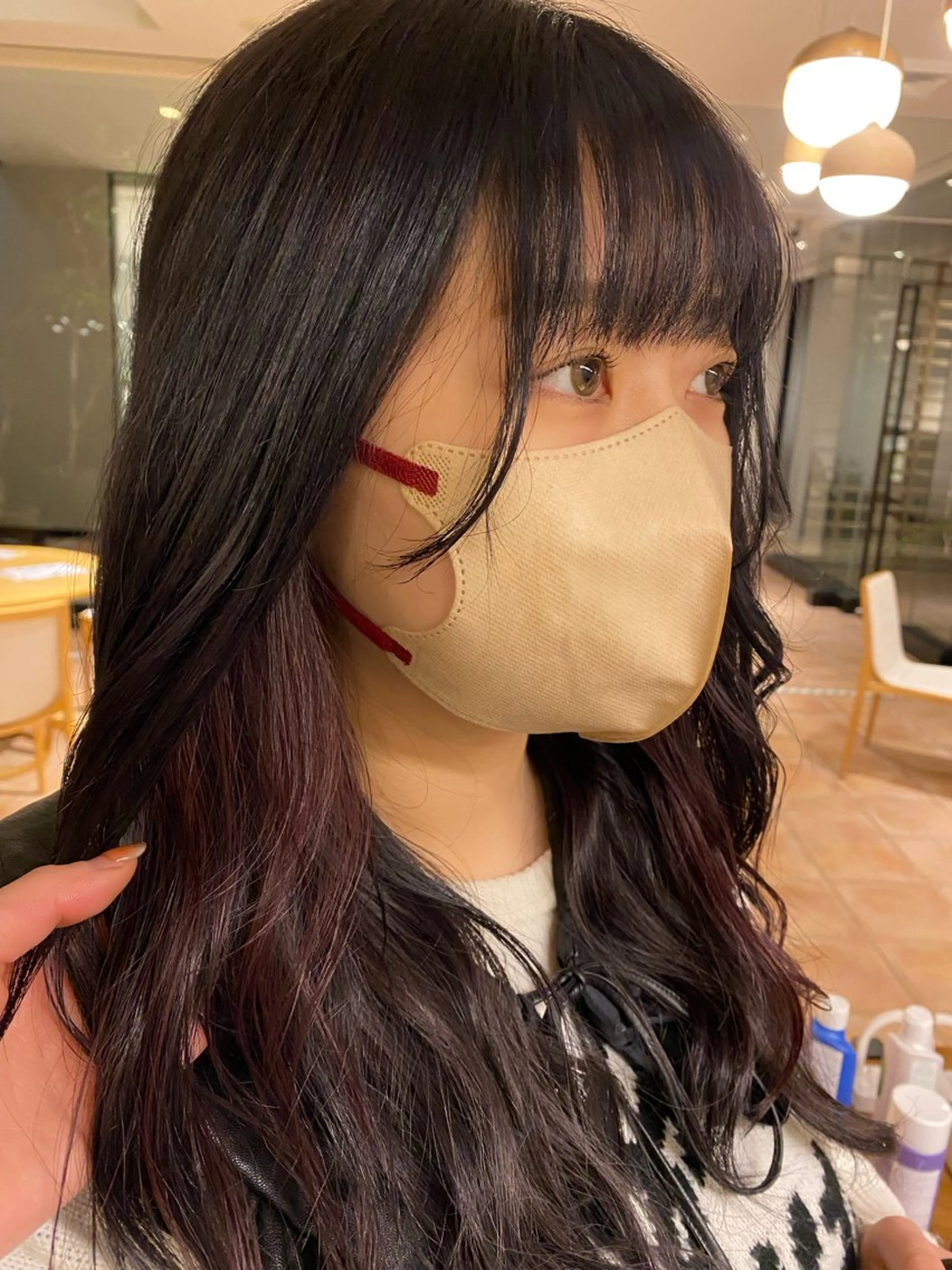 ロング カラー ブリーチ デザインカラー インナーカラー ピンクカラー PORT HAIR ✂️北本 万実のヘアスタイル