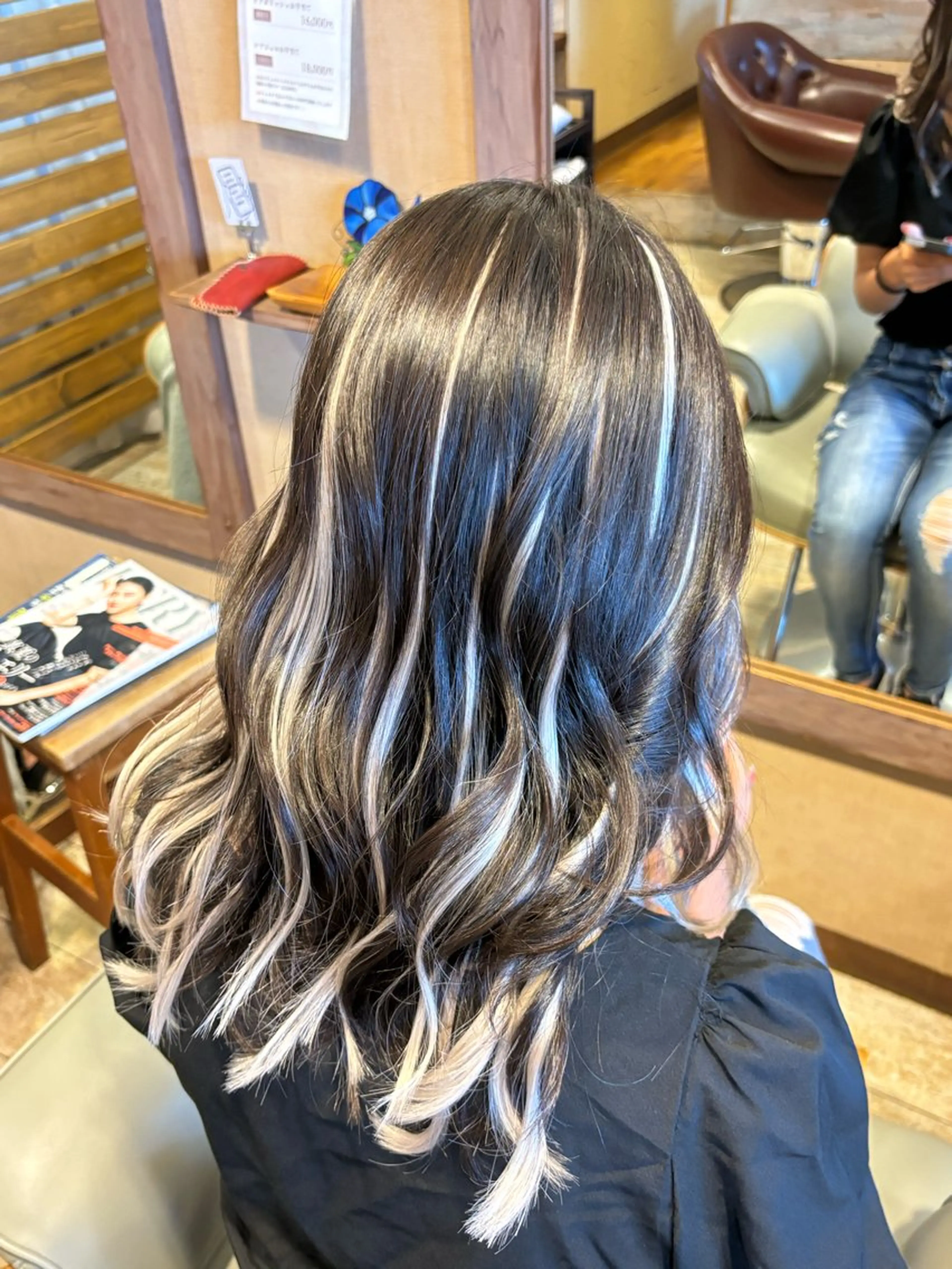 ロング エクステ ハイライト カーリーパーマ/ パーマ/SAKURAのヘアスタイル