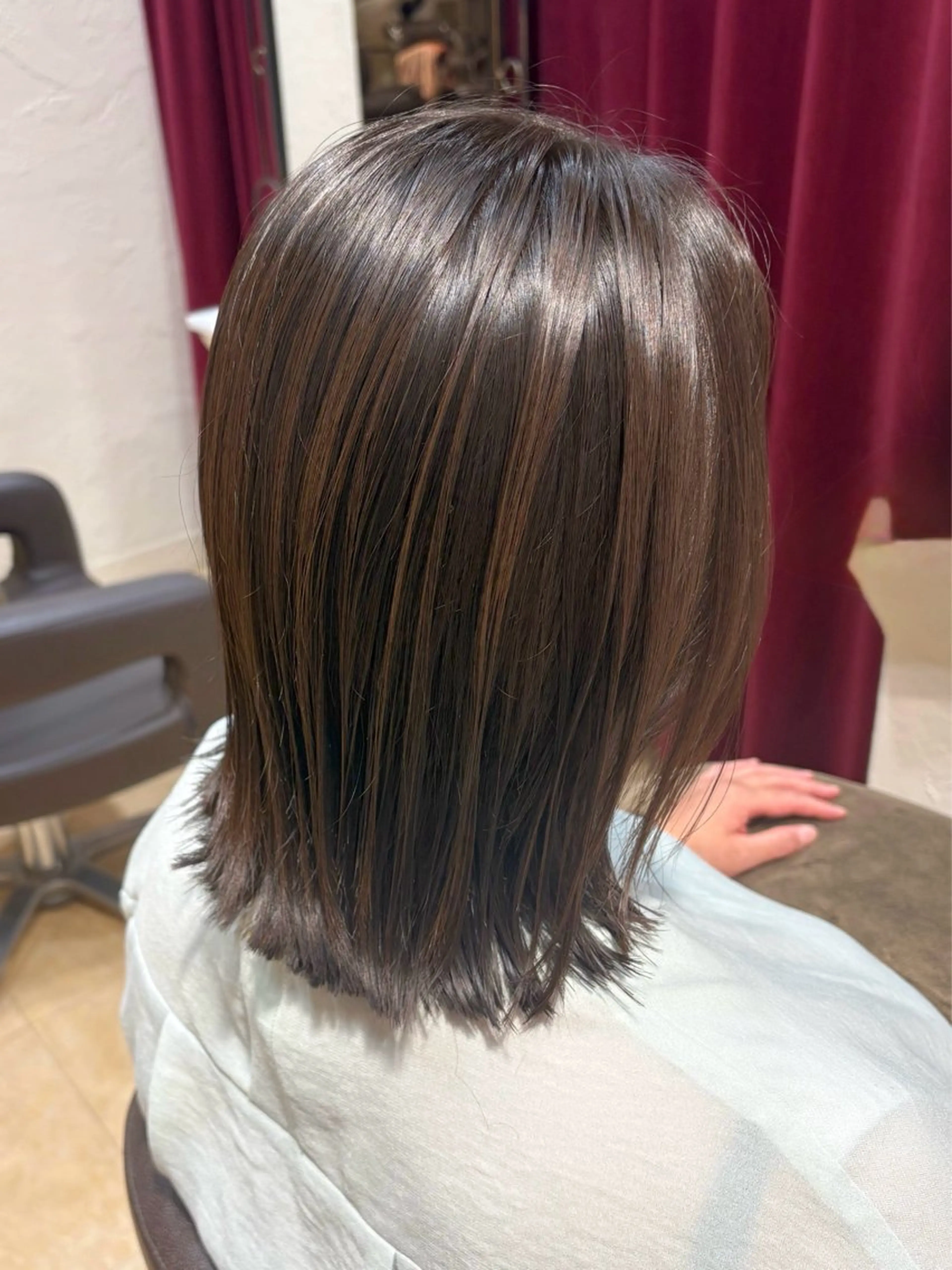 ミディアム ショートボブ ボブ ハイライト 髪質改善 似合わせカット カット ヘアカラー トリートメント 瀧澤 一真のヘアスタイル