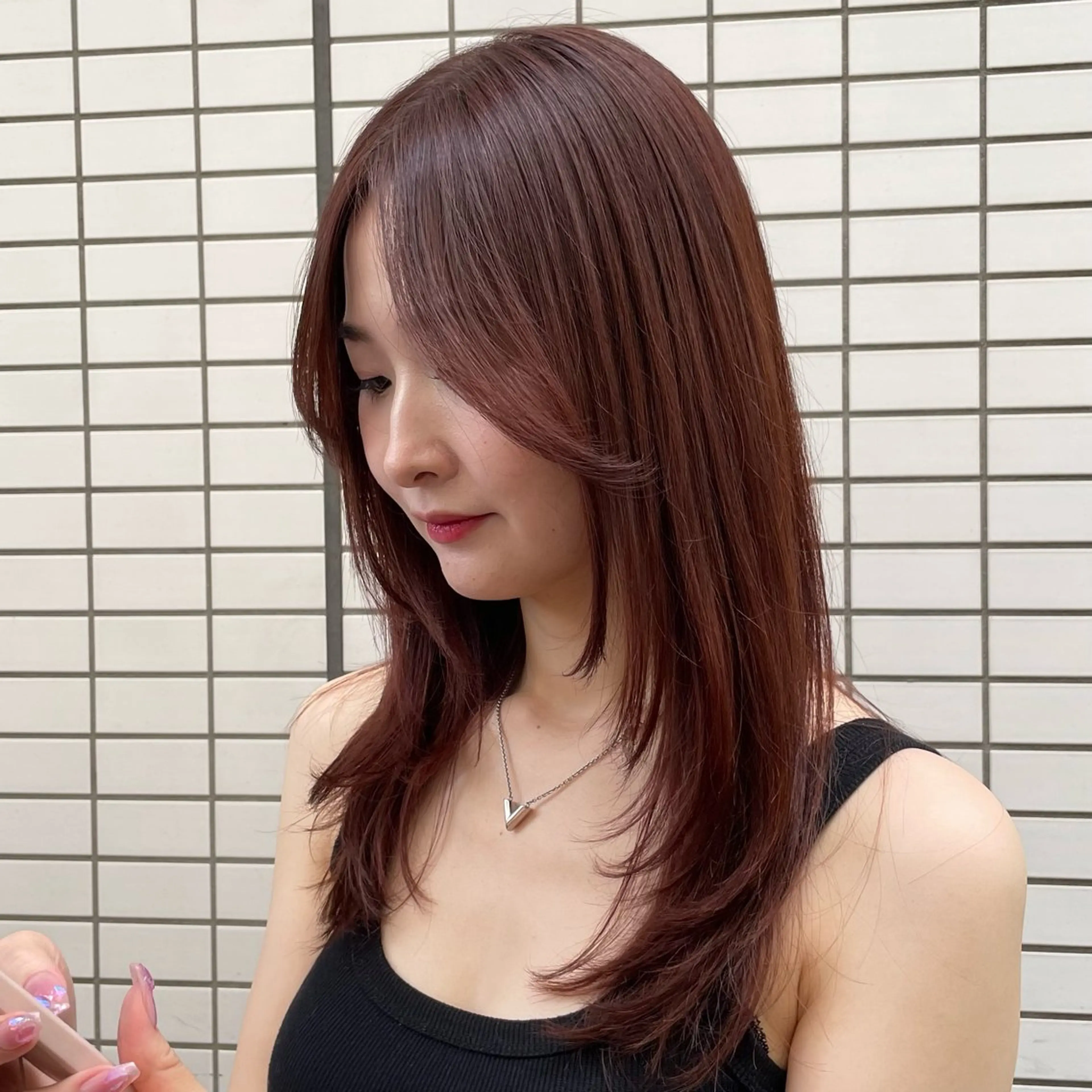 セミロング カラー カット ヘアカラー トリートメント yumemiレイヤー ‎✴︎ 透明感カラーのヘアスタイル
