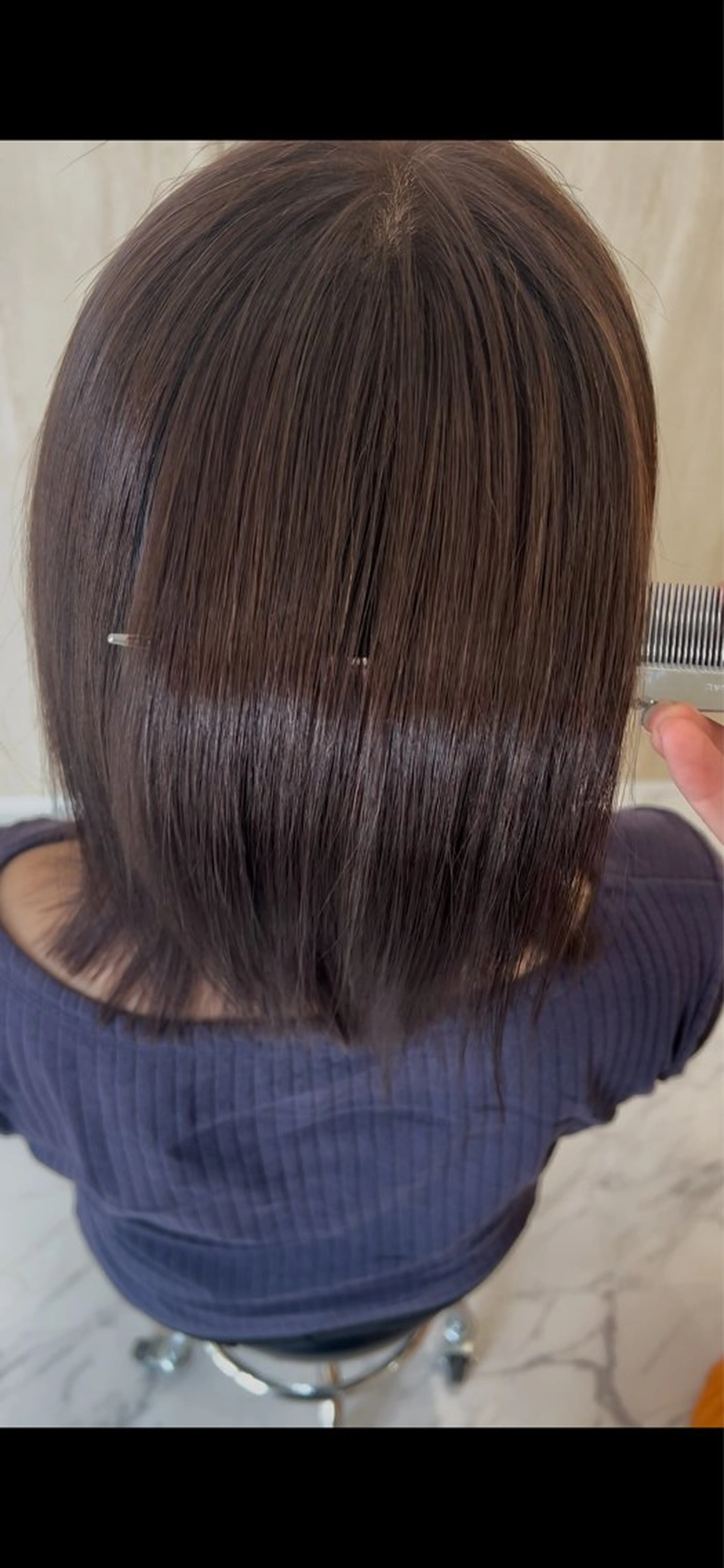 ミディアム 縮毛矯正 トリートメント 酸熱トリートメント ヘアケアソムリエ MIKUのヘアスタイル