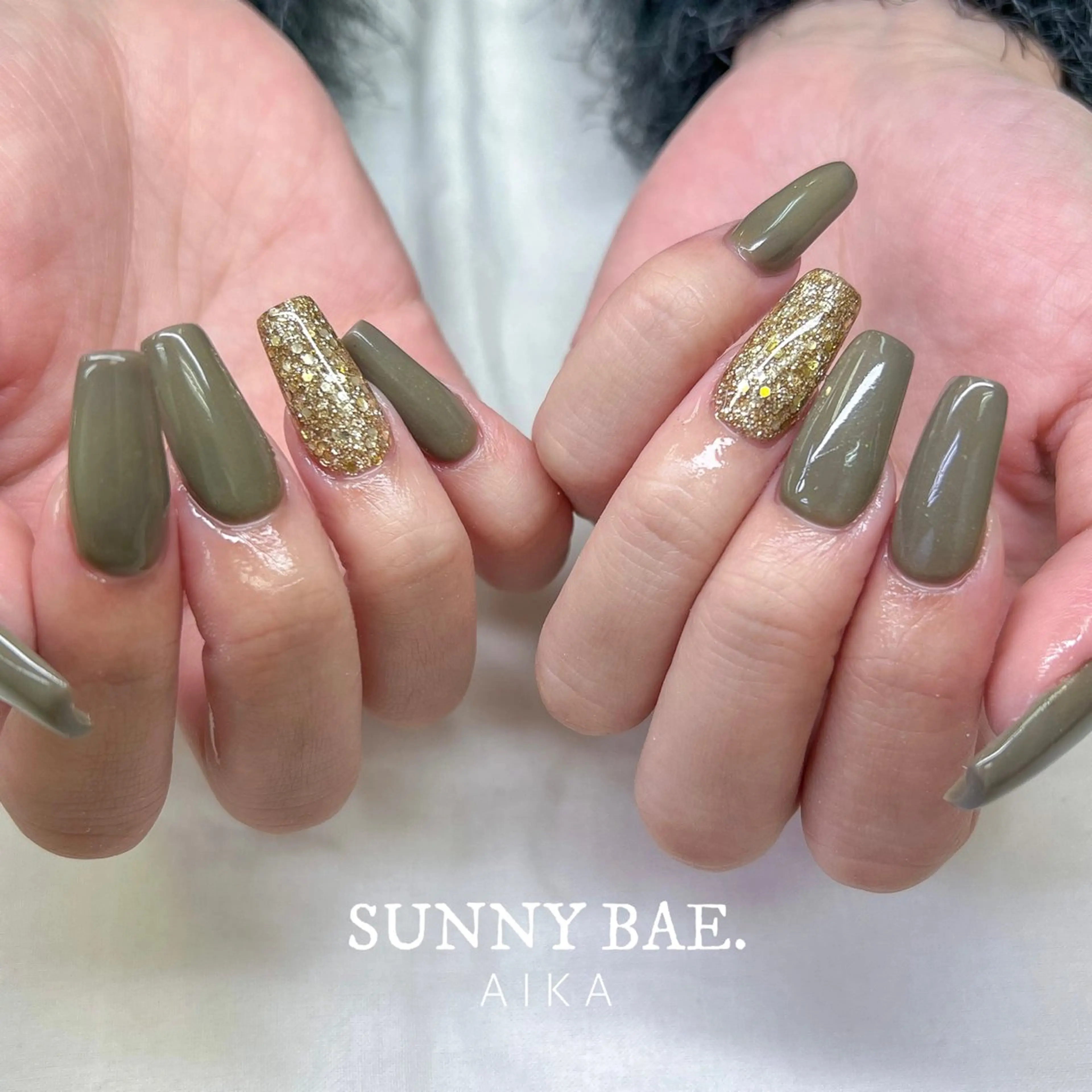 ネイル ジェルネイル キラキラネイル ロングネイル 持ち込み ワンカラーネイル Made By AIKAのネイルデザイン