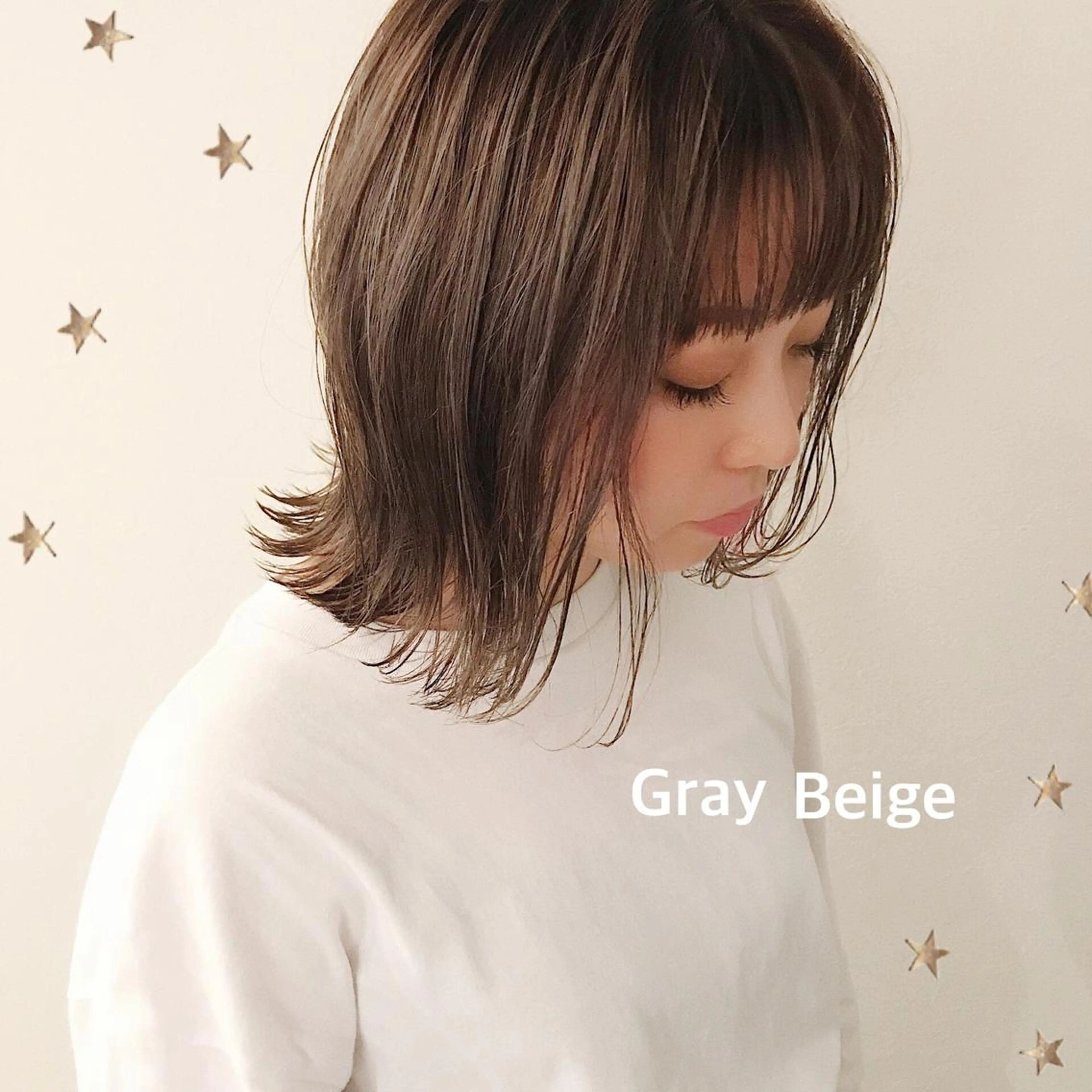 ミディアム カラー カット ヘアカラー 市川 千夏のヘアスタイル