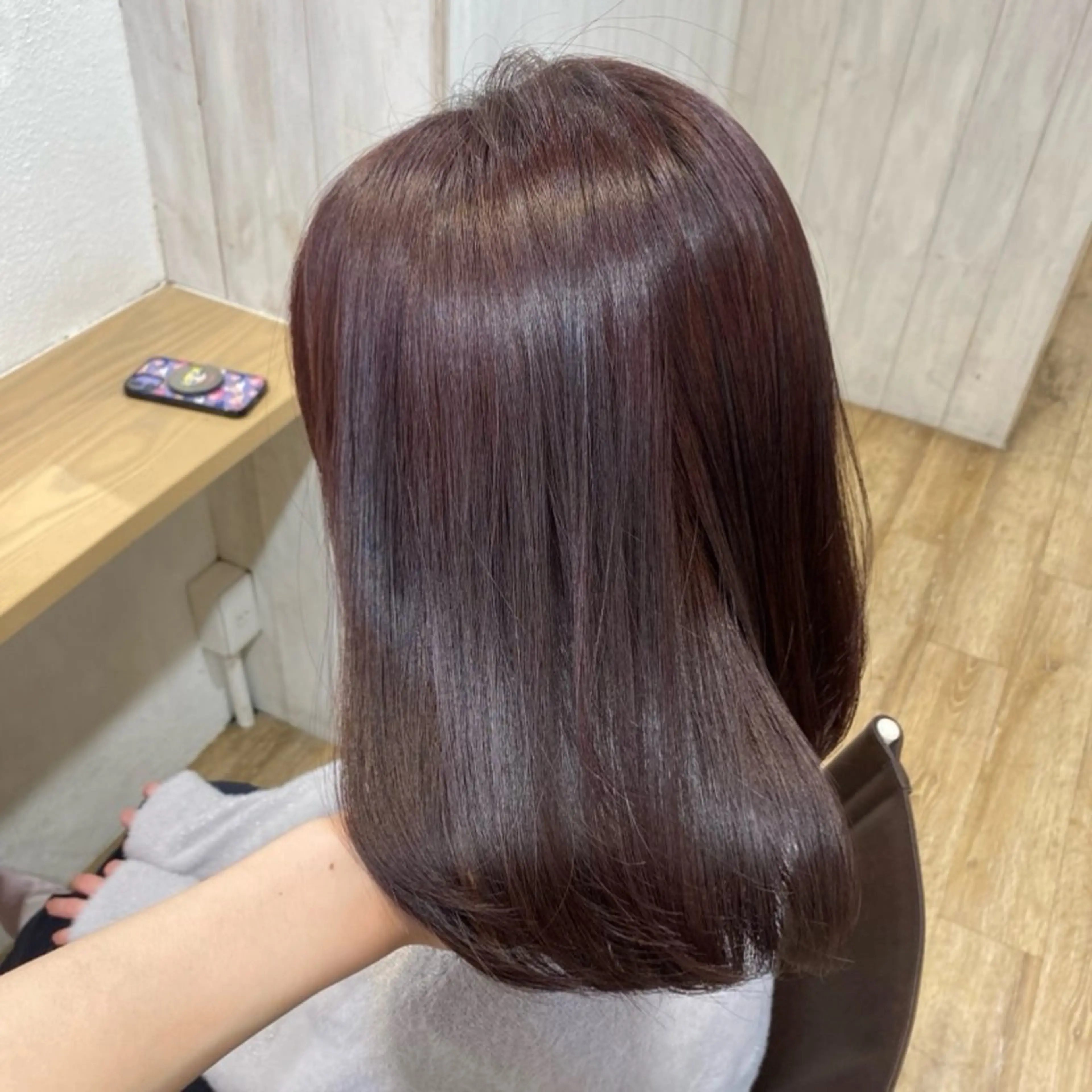 ミディアム カラー アッシュ ベージュカラー 黒髪 ブルーカラー ブルーブラック カット ヘアカラー トリートメント 透明感/韓国風 🤍moeka🤍のヘアスタイル