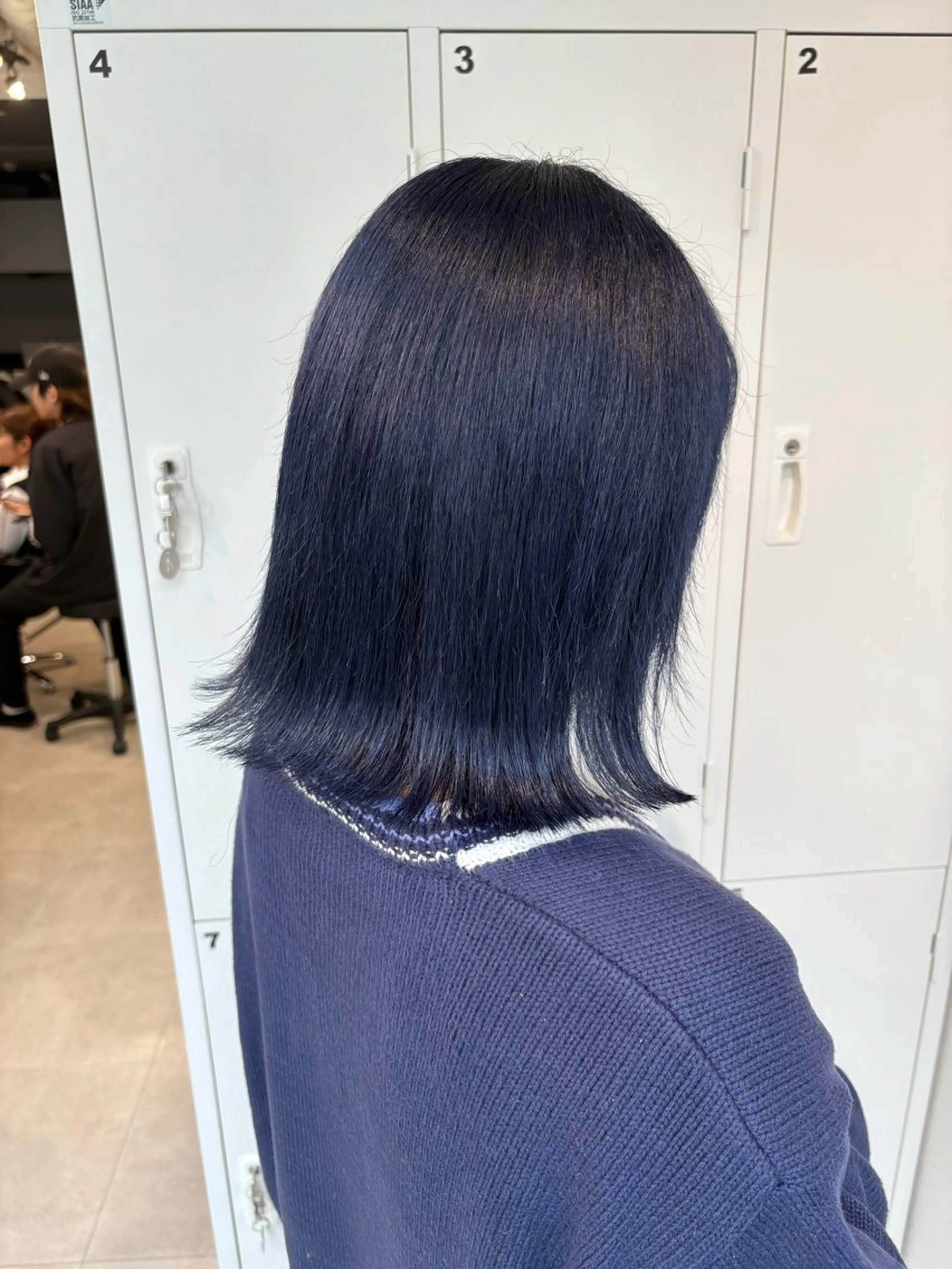 ミディアム カラー ブリーチ ブルーカラー ネイビーカラー ヘアカラー トリートメント ハイライト/ショート /ボブ/RYOHEIのヘアスタイル