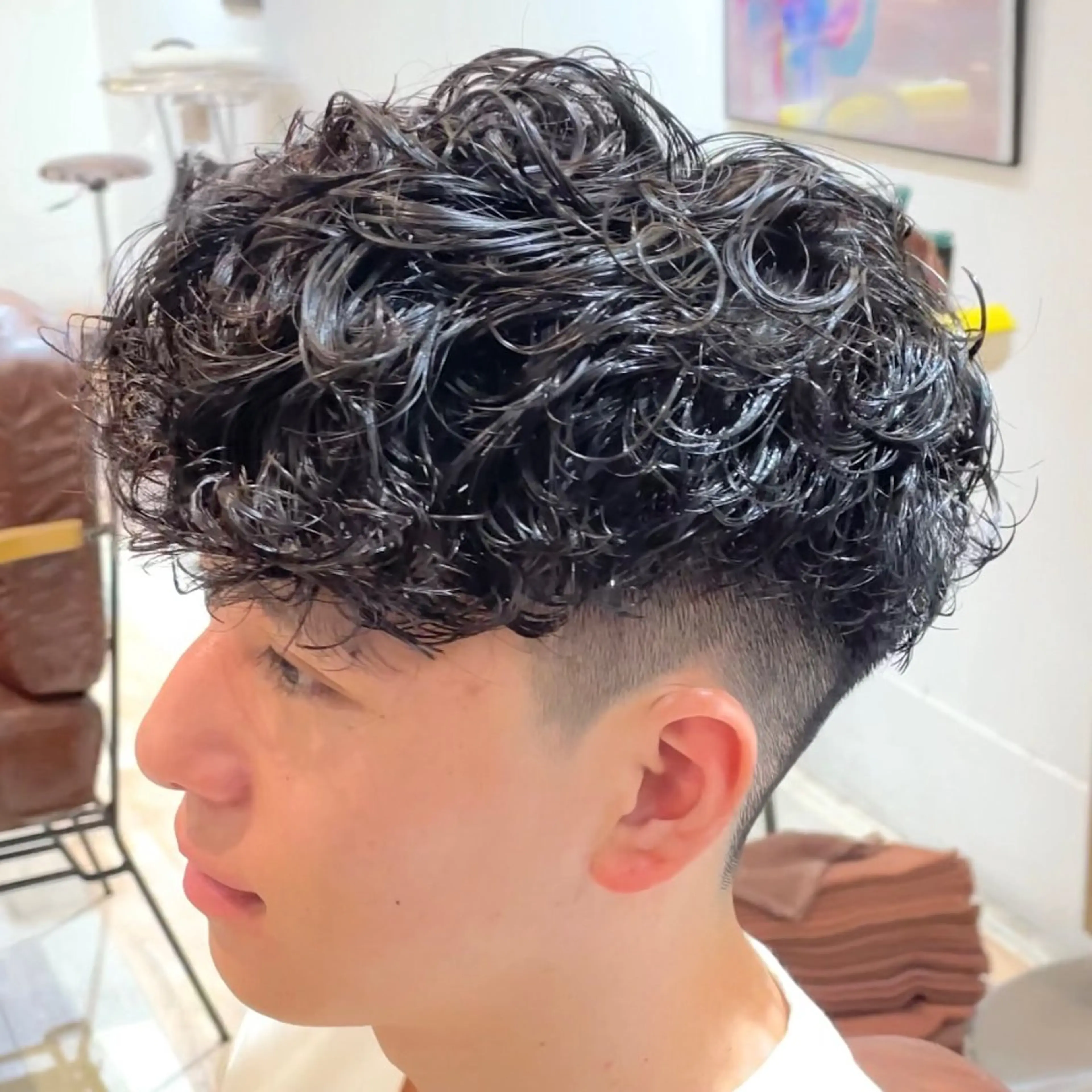 パーマ メンズ カット パーマ メンズサロン🔥 プリストオオサカのヘアスタイル