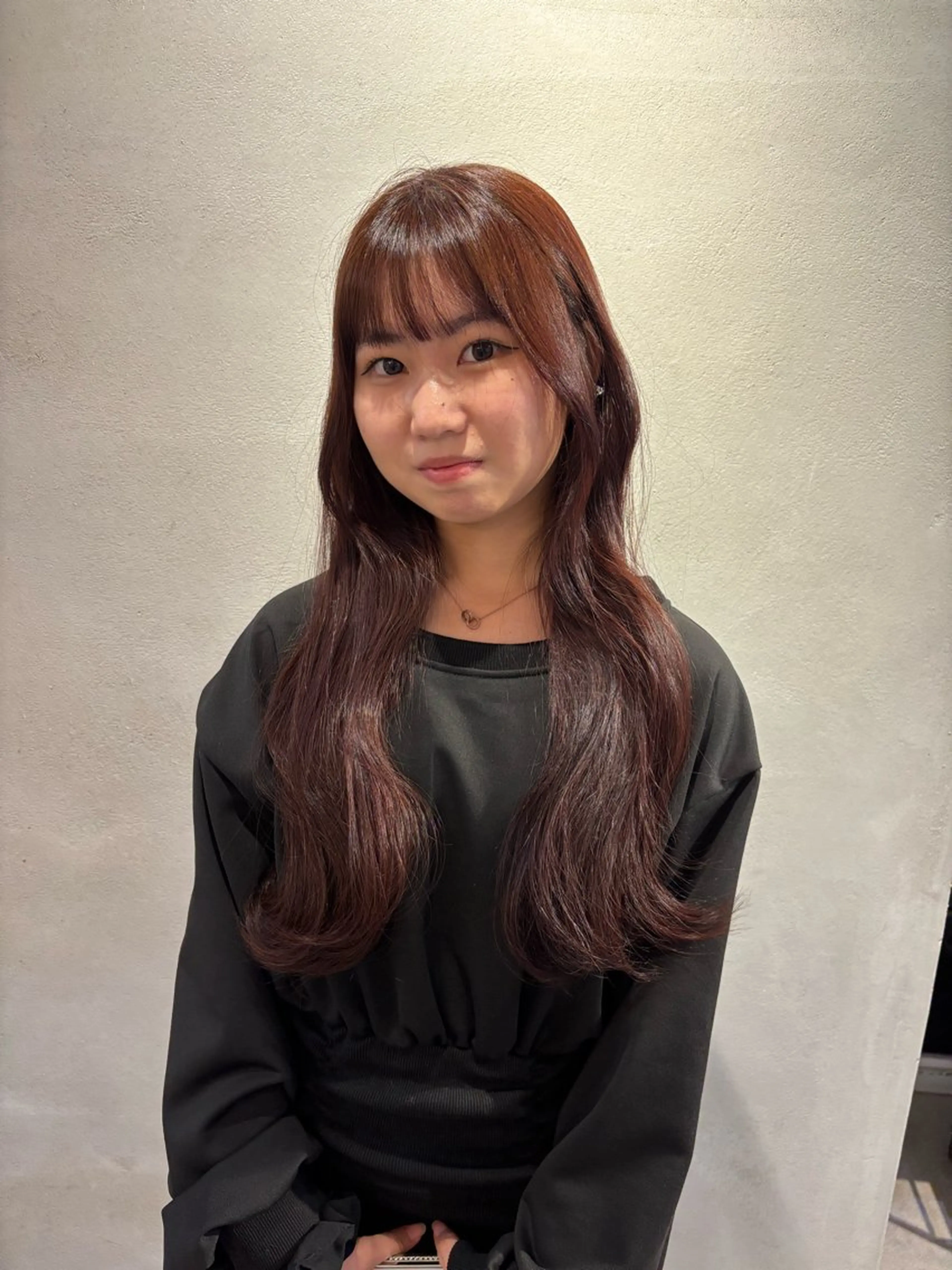 ロング カラー ブラウンカラー ピンクカラー ピンクブラウン 野口 咲愛のヘアスタイル