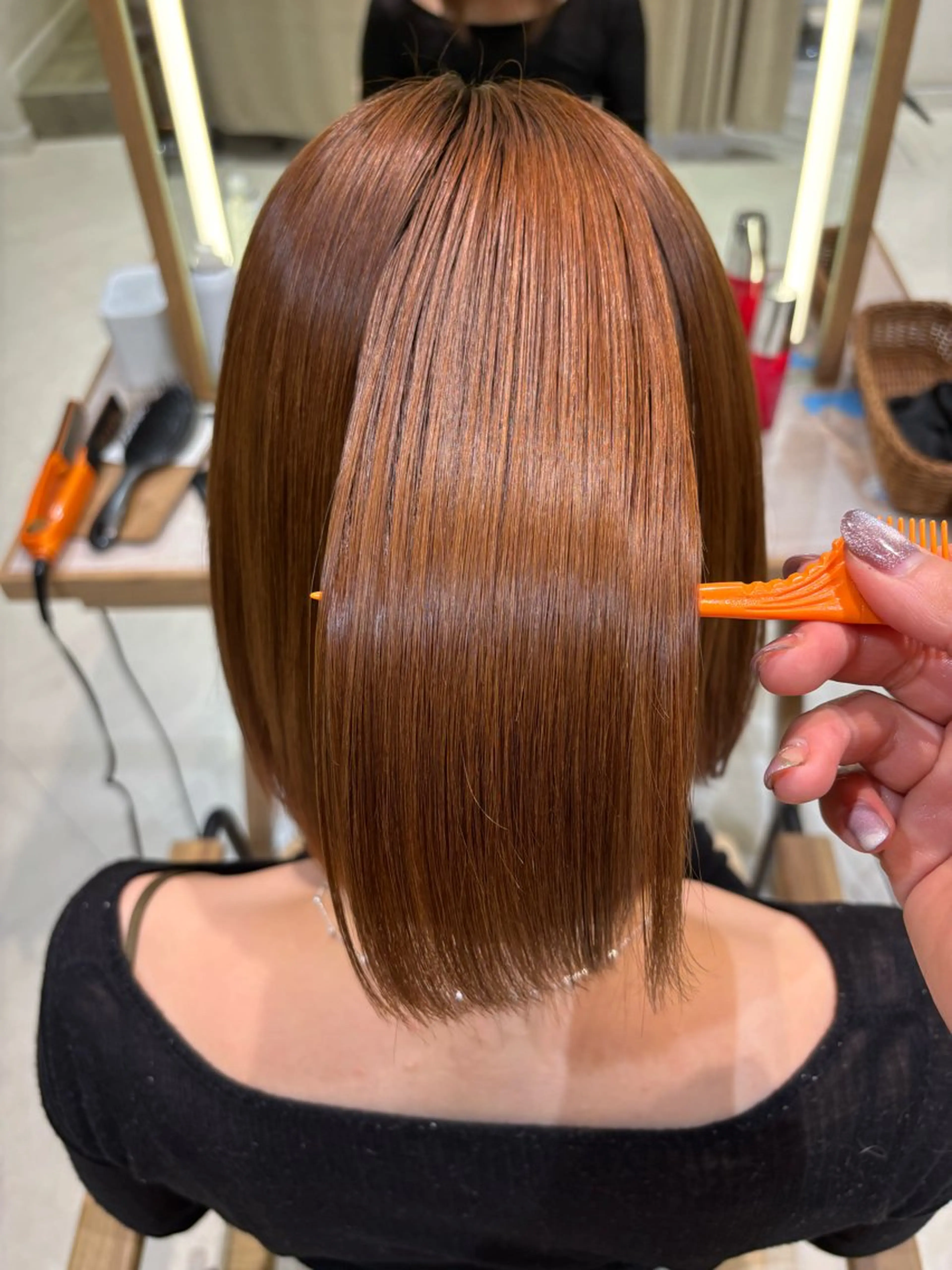 パーマ カット 縮毛矯正 レイヤー/ベージュ/ Yurika🐝🤎のヘアスタイル