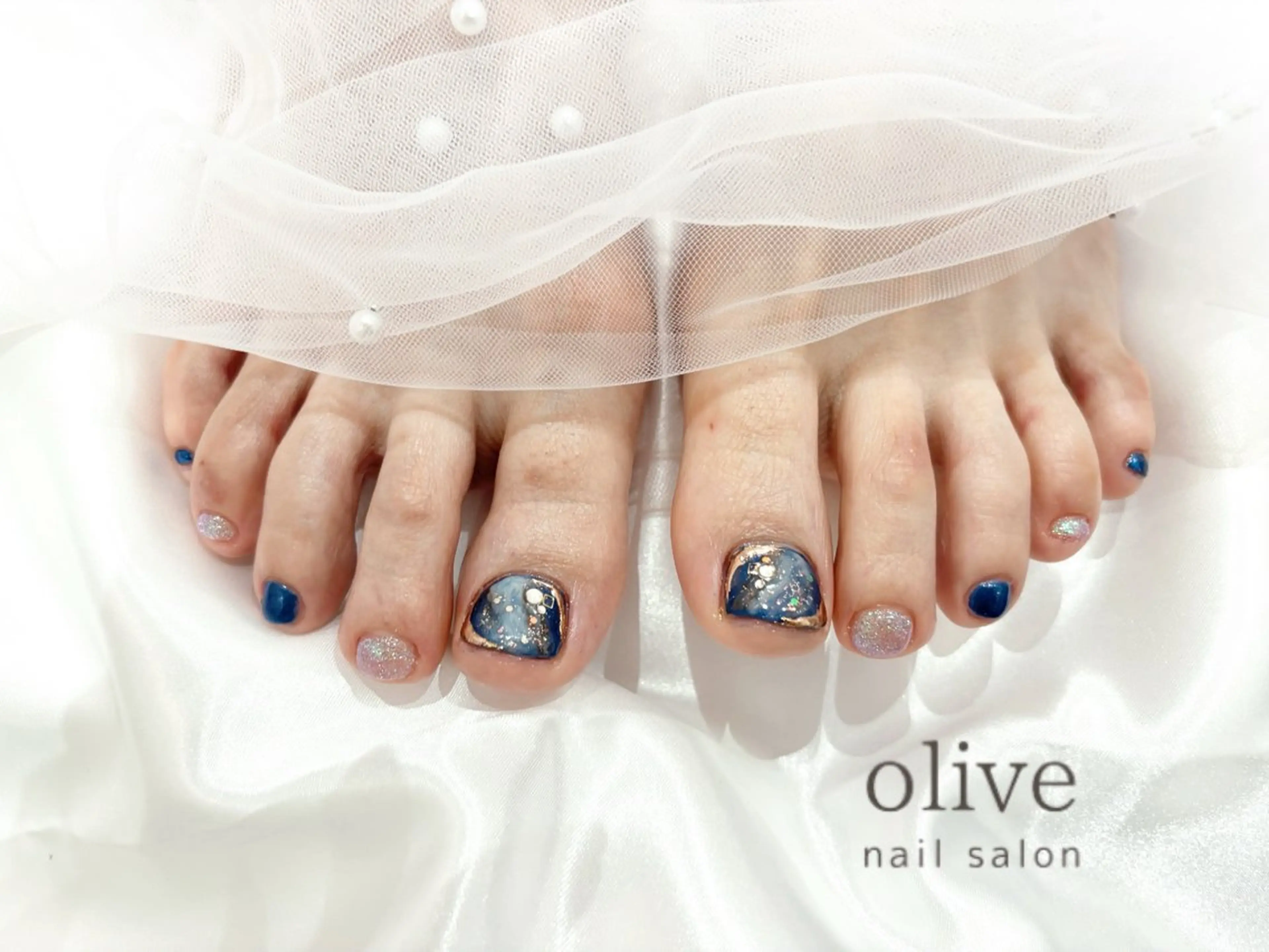 【初回限定！オフ無料】パラジェル使用！親指アート、フットバス付き。の写真