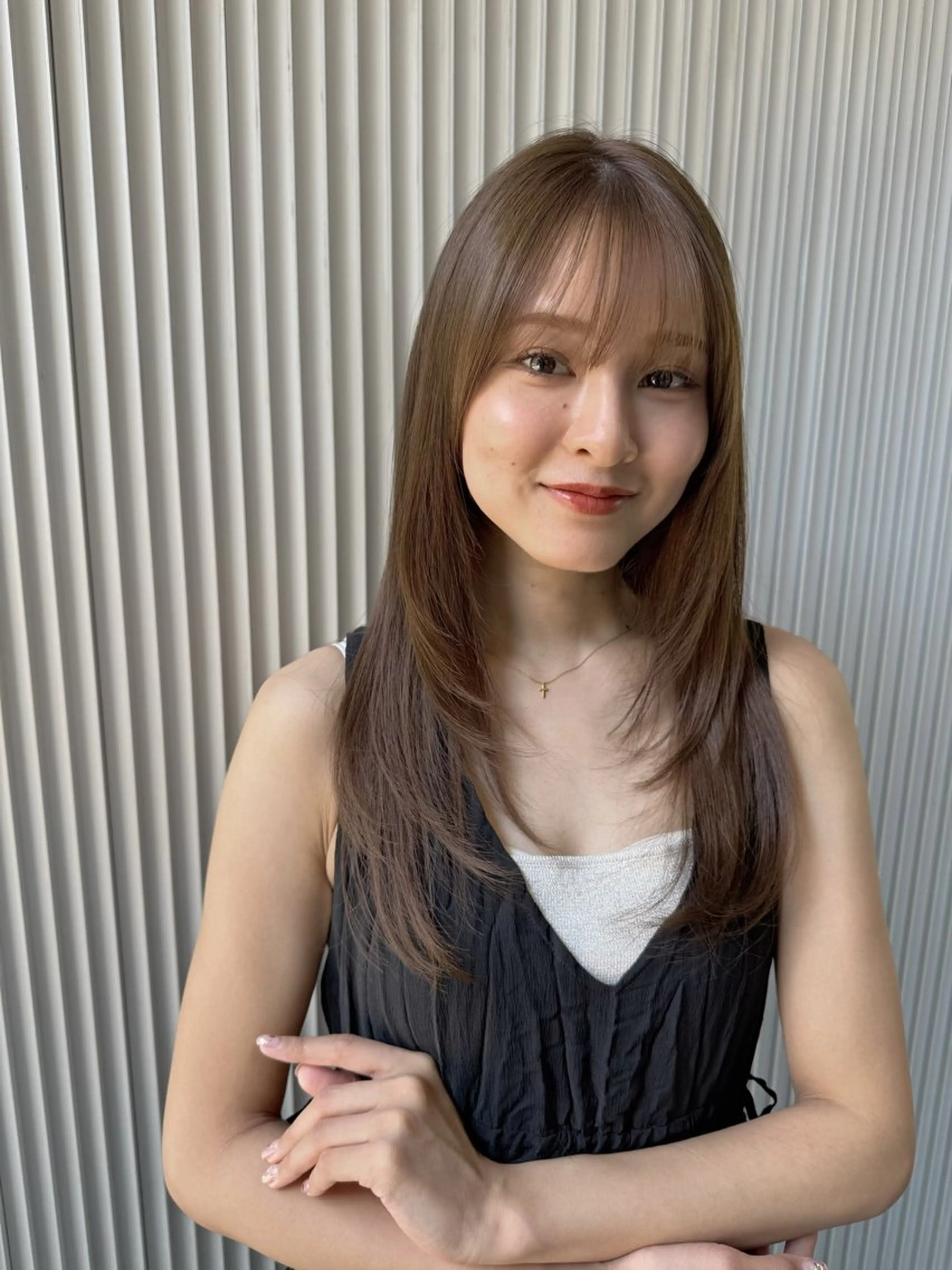 セミロング カット ヘアカラー トリートメント レイヤー×髪質改善 ×透明感/杉田 圭のヘアスタイル