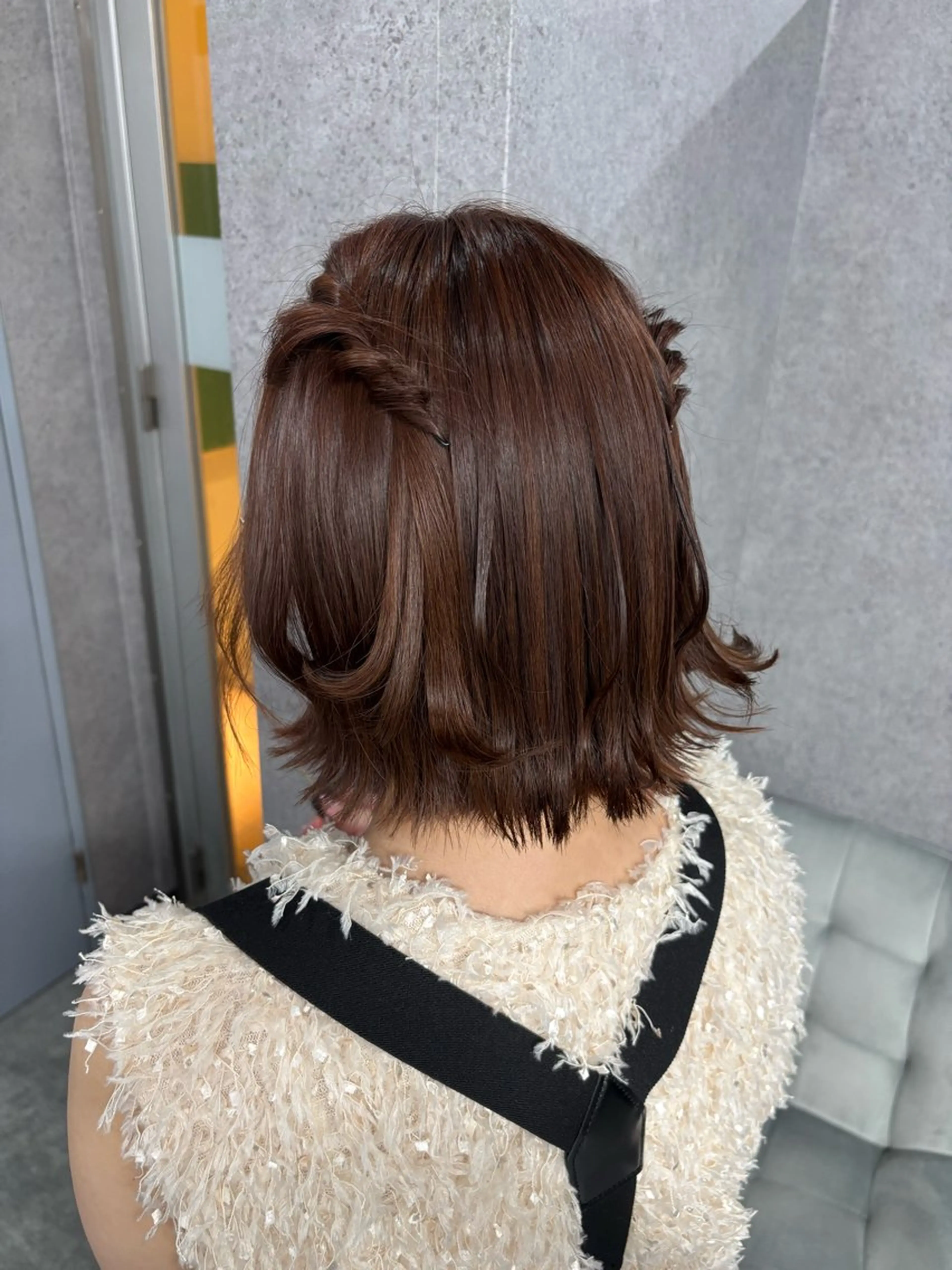 ミディアム オレンジブラウン ヘアカラー トリートメント 森岡 紗羽のヘアスタイル