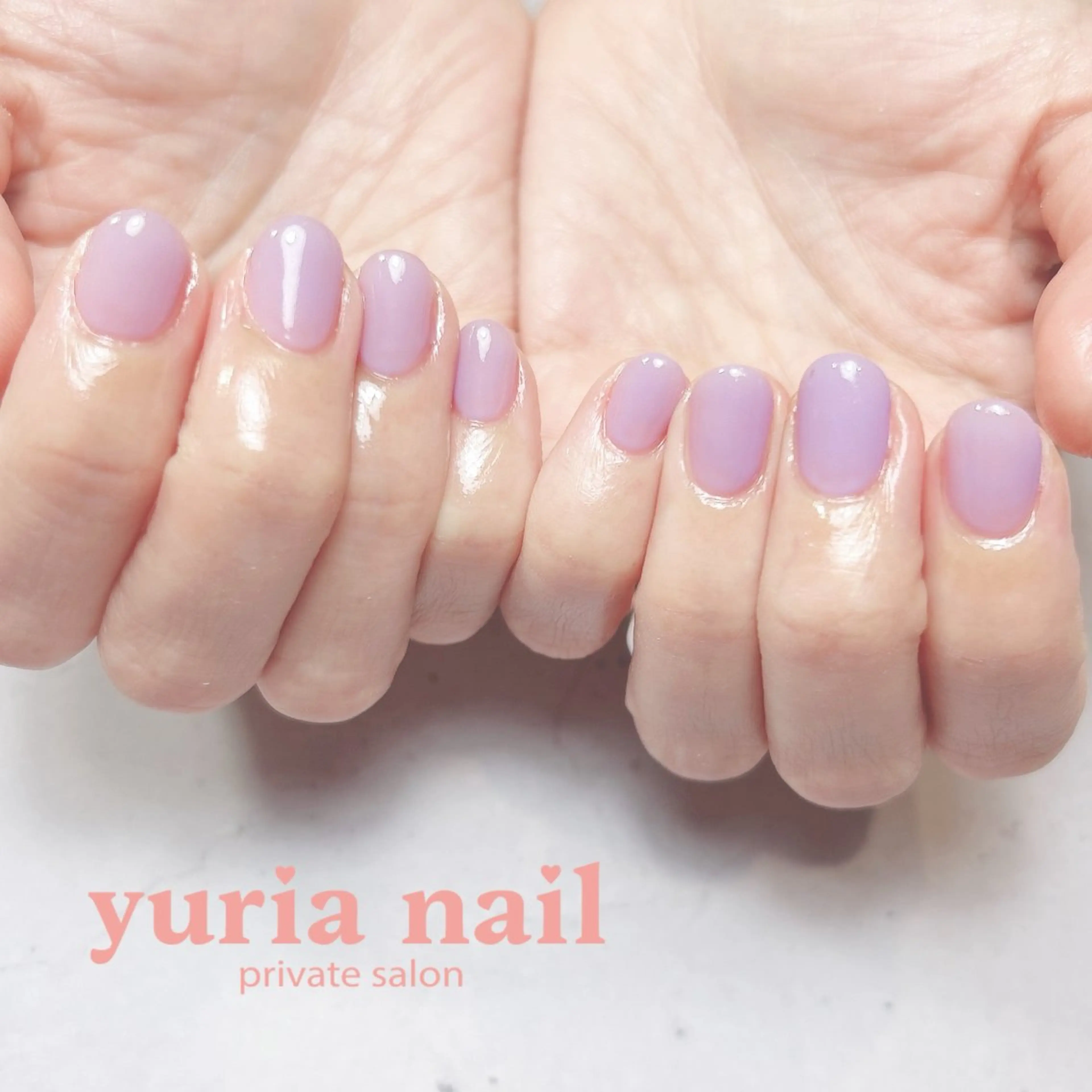 ネイル ジェルネイル ワンカラーネイル パープル ハンドネイル 小林 ゆりあのネイルデザイン