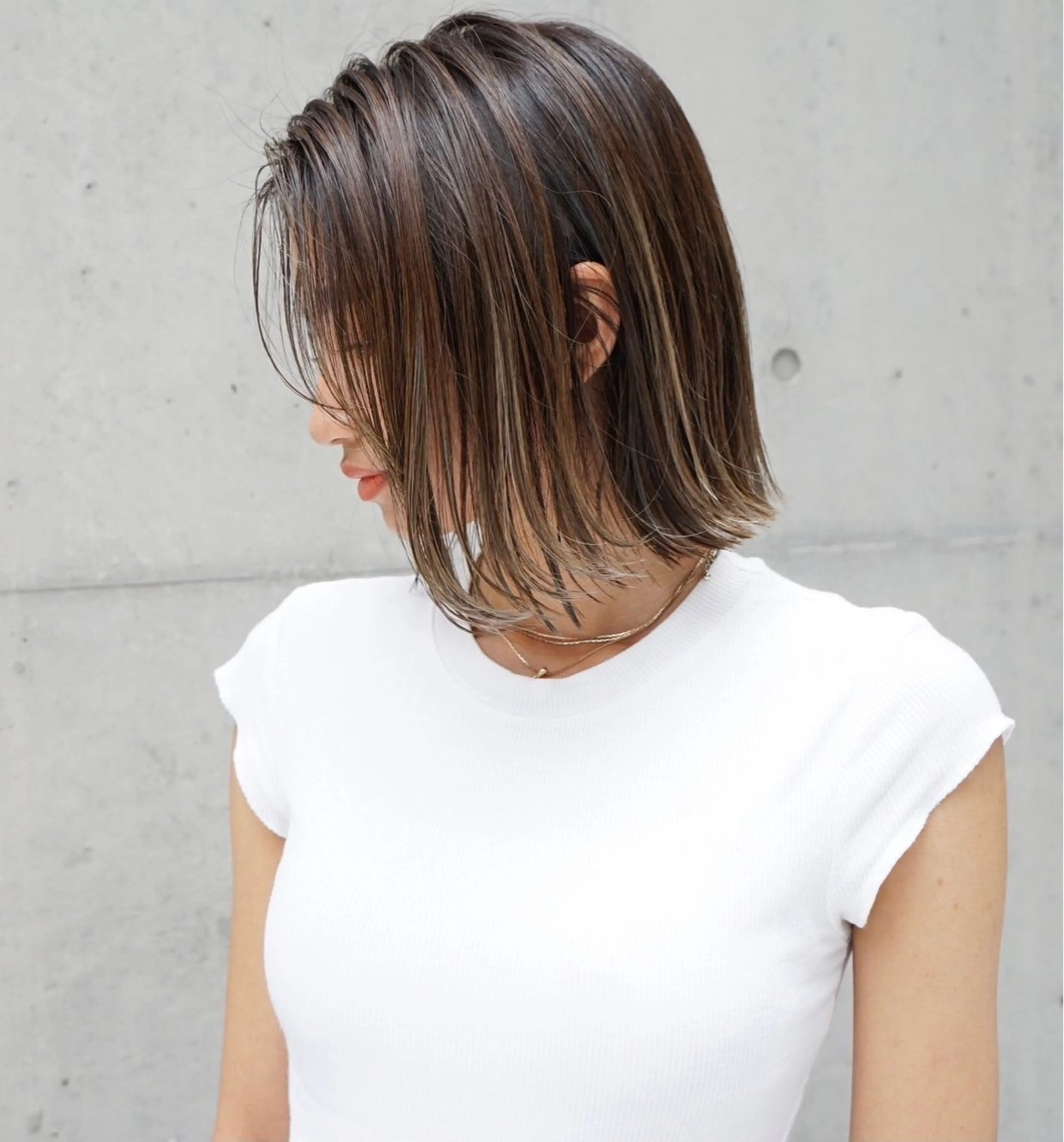 ミディアム カラー カット ヘアカラー レベンス田町 西谷悠のヘアスタイル