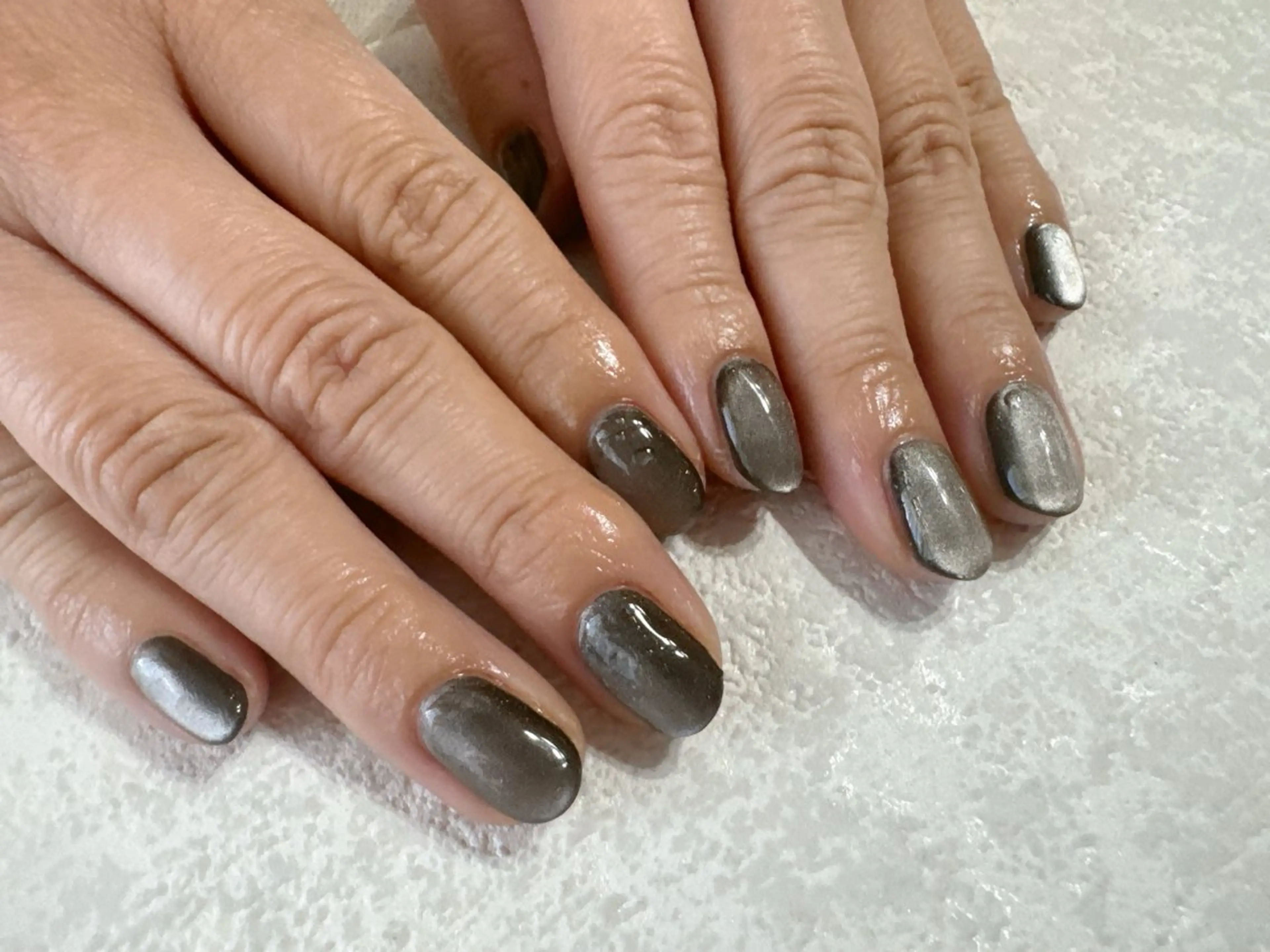 ネイル オーロラネイル フットネイル フレンチネイル ジェルネイル キラキラネイル kikinail 溝の口のネイルデザイン