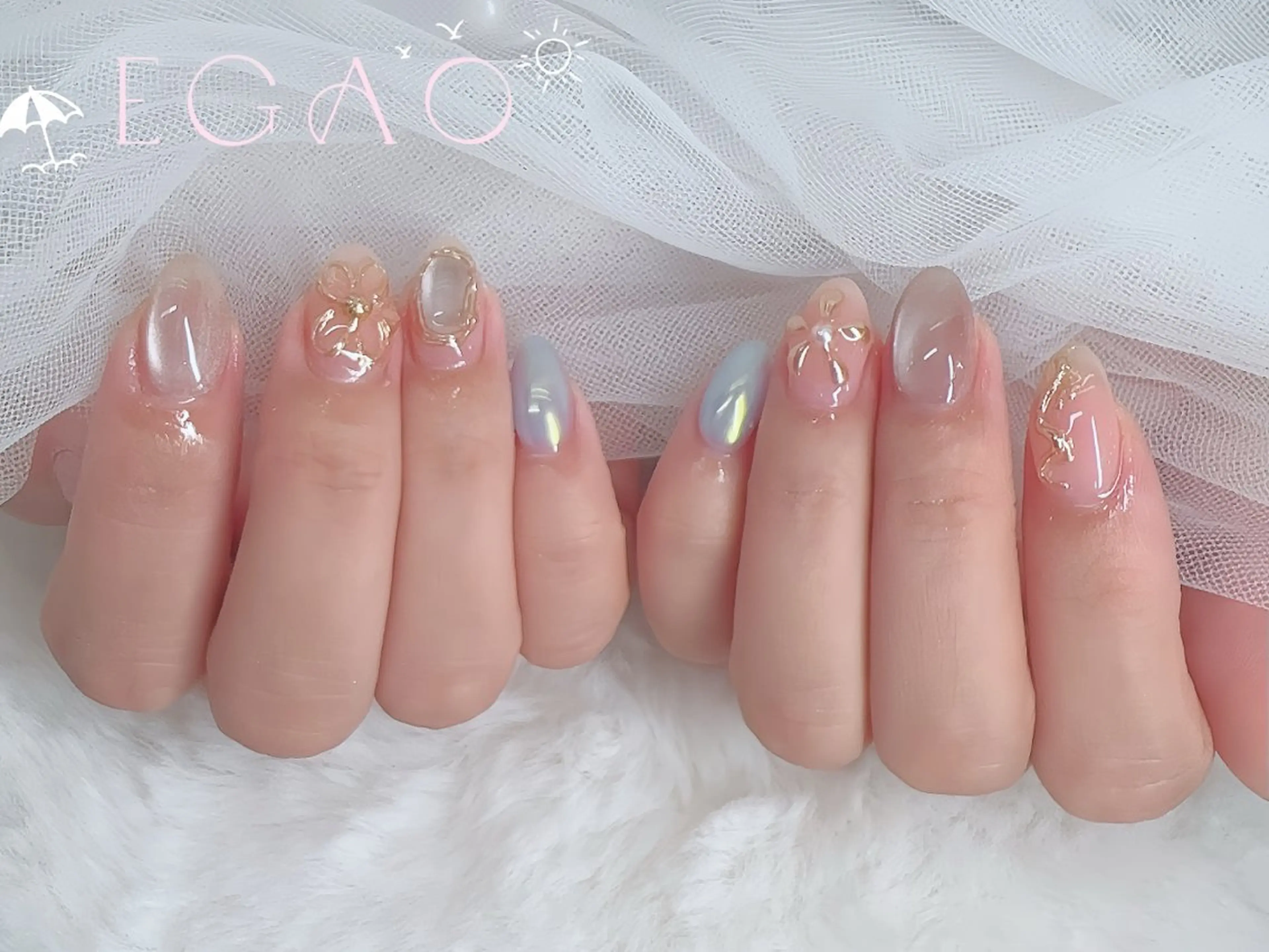 ネイル アートネイル フットネイル フレンチネイル ジェルネイル グラデーション ハンドネイル Egao Nail錦糸町店のネイルデザイン