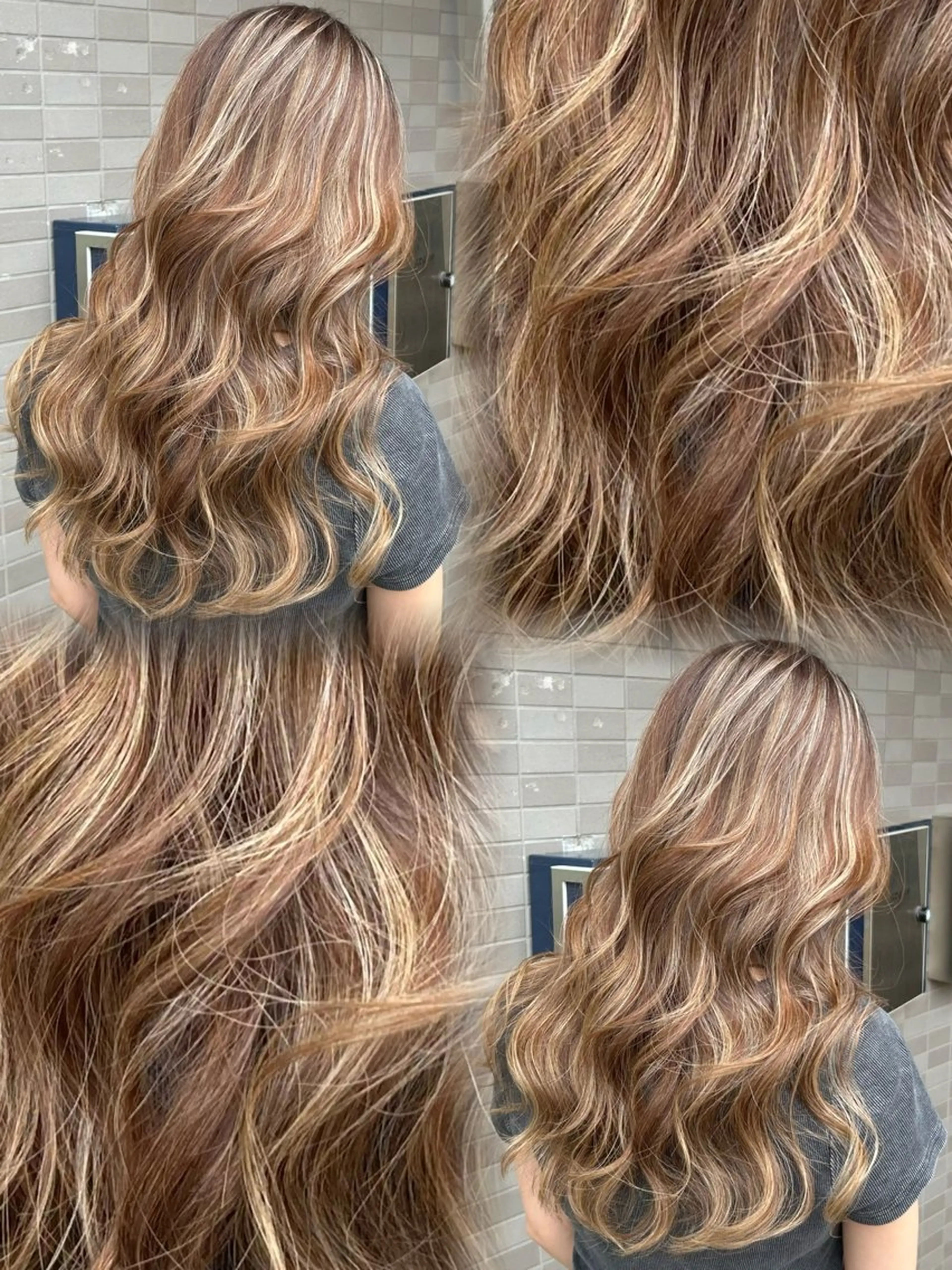 ロング カラー バレイヤージュ ハイライトカラー 外国人風カラー ハイライト レイヤーカット ヘアカラー ✨レイヤーカット 海外ヘア/原宿✨のヘアスタイル