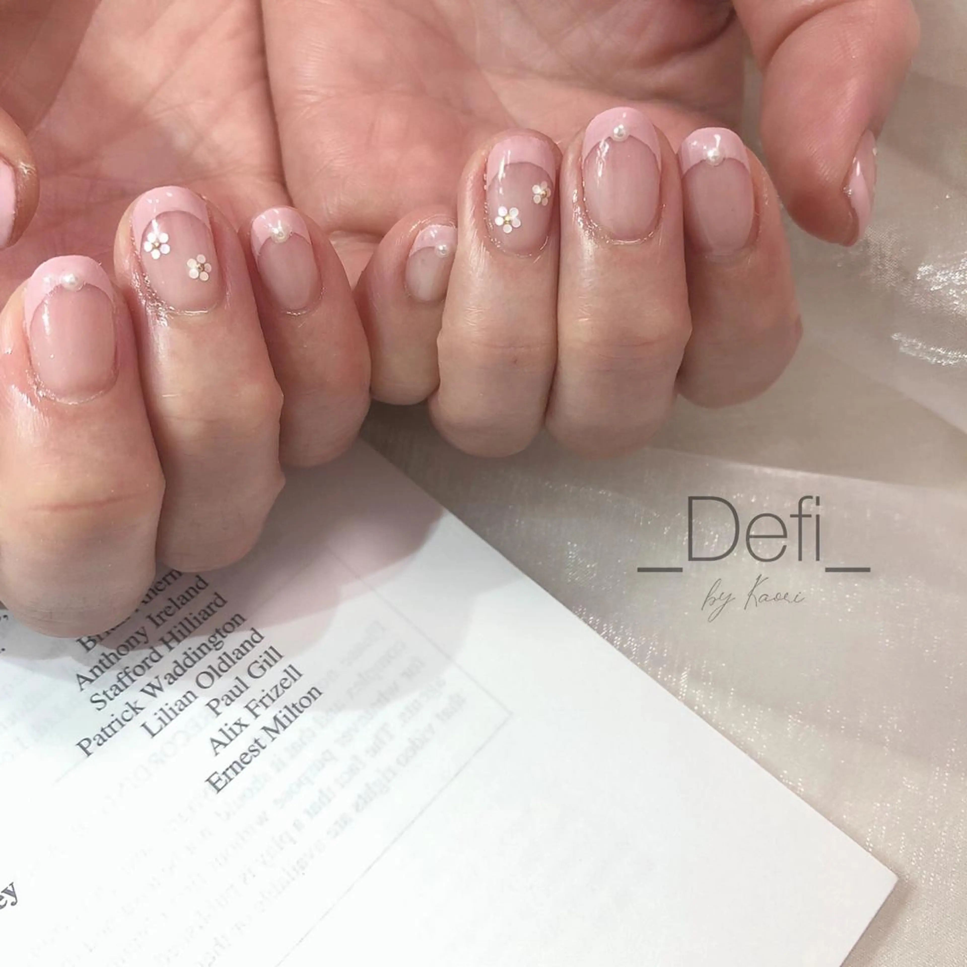 ネイル ブルー ブラウン カジュアル フレンチネイル ジェルネイル ハンドネイル _Defi_ by Kaoriのネイルデザイン