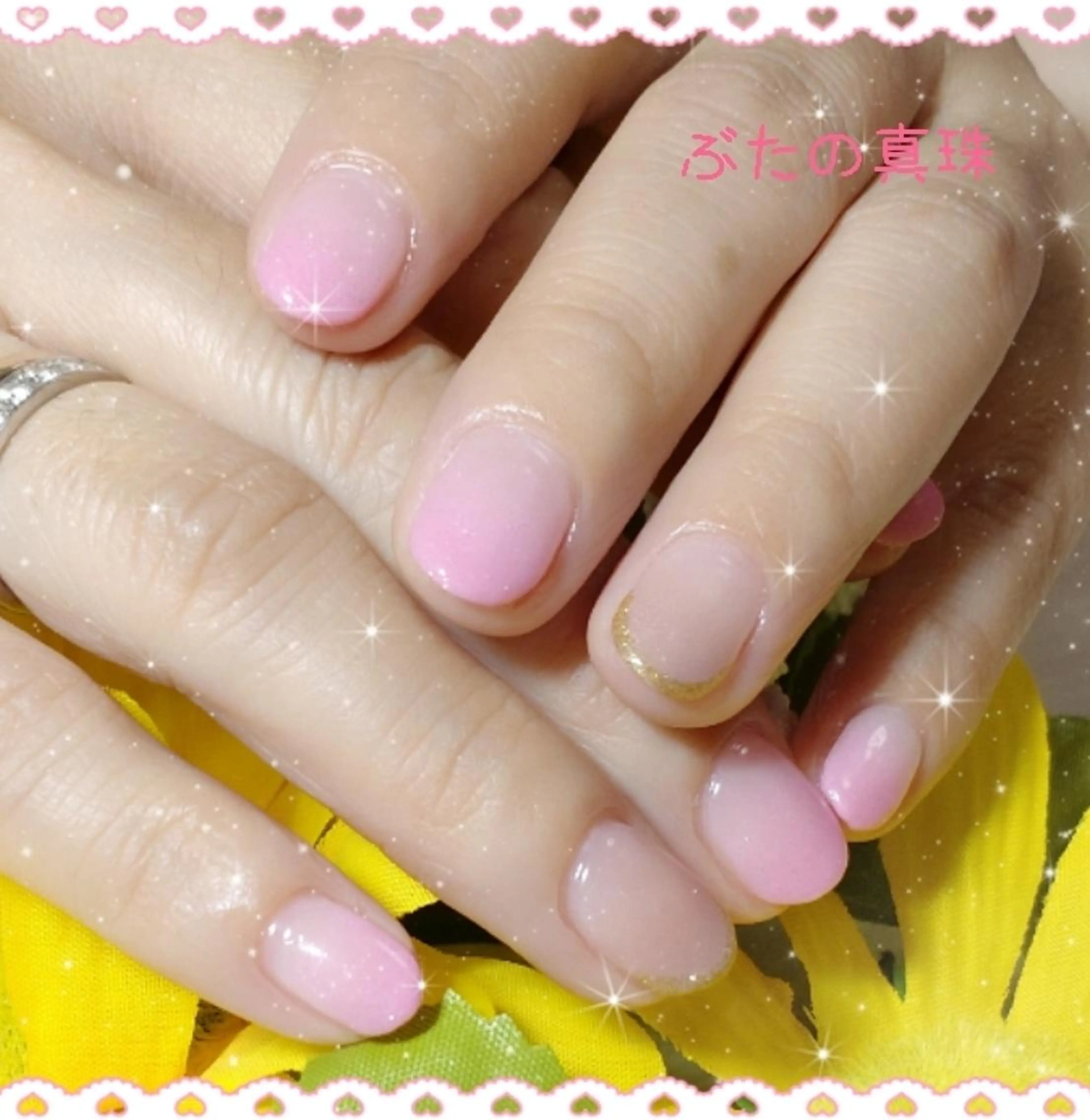 ネイル グラデーション ピンク ハンドネイル 林 珠里のネイルデザイン