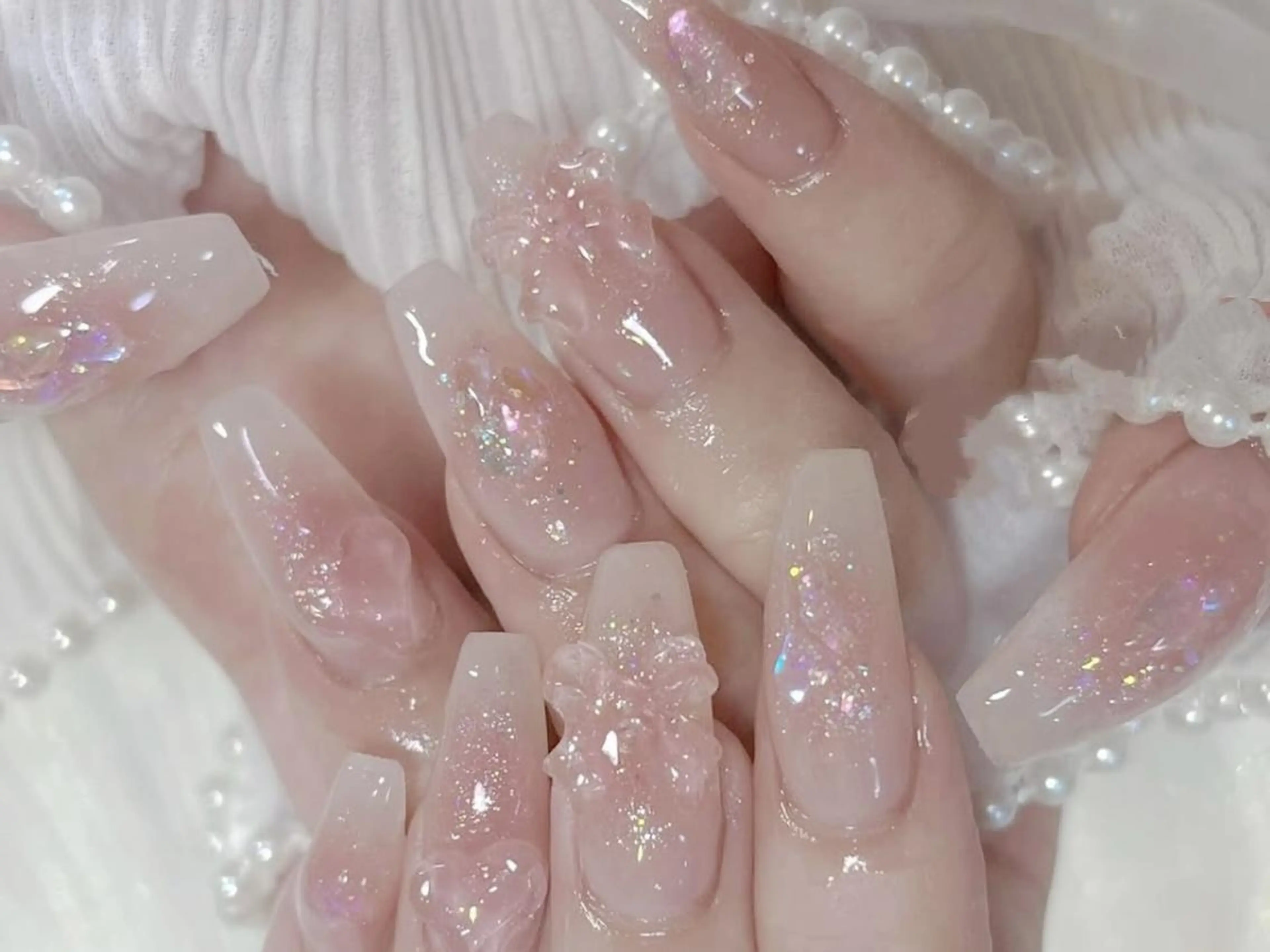 メンズ ネイル アートネイル フレンチネイル ジェルネイル キラキラネイル パラジェル Bloom kabukiのネイルデザイン