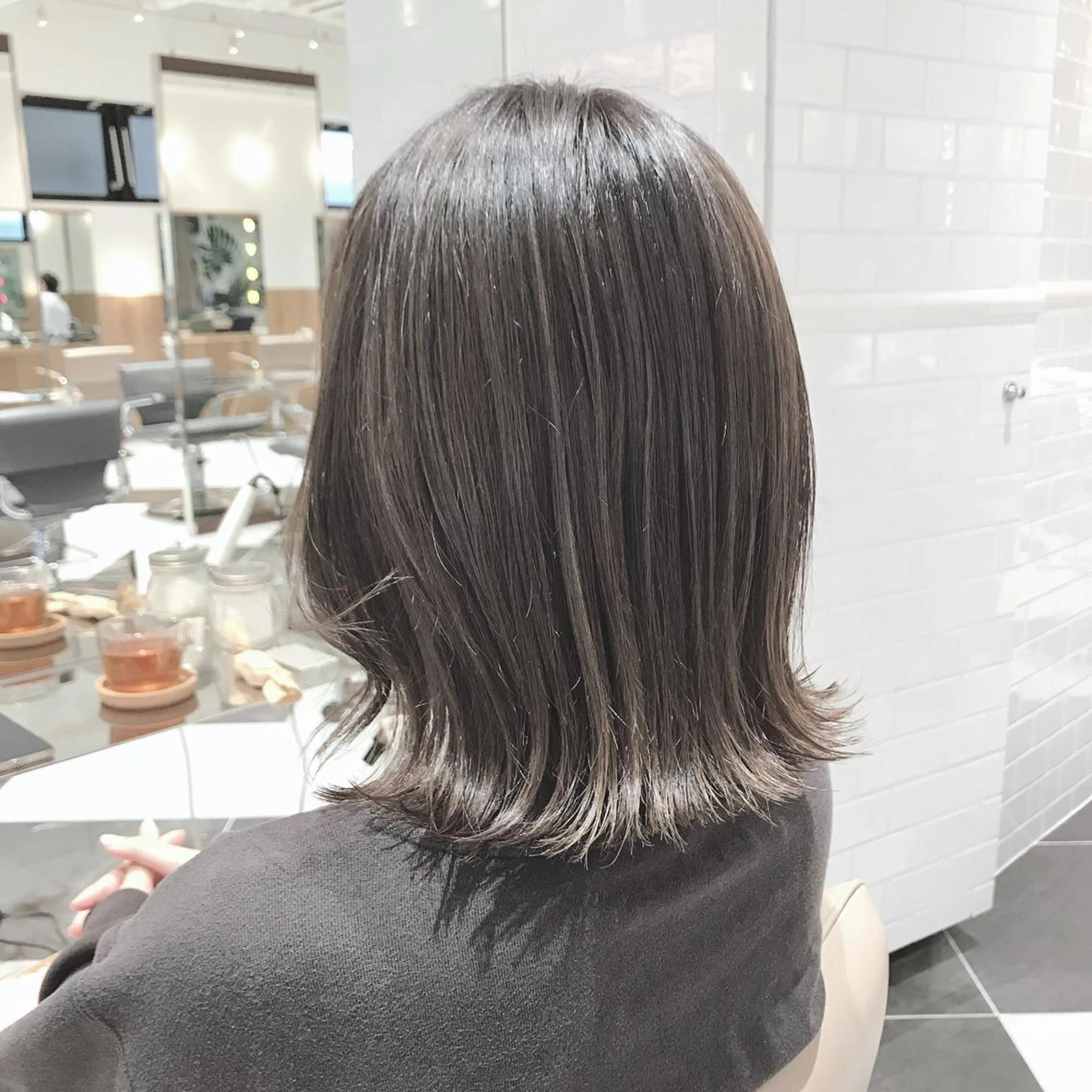 ミディアム カラー ハイライトカラー ハイライト ボブ/ハイトーン 福生Radix 下田のヘアスタイル