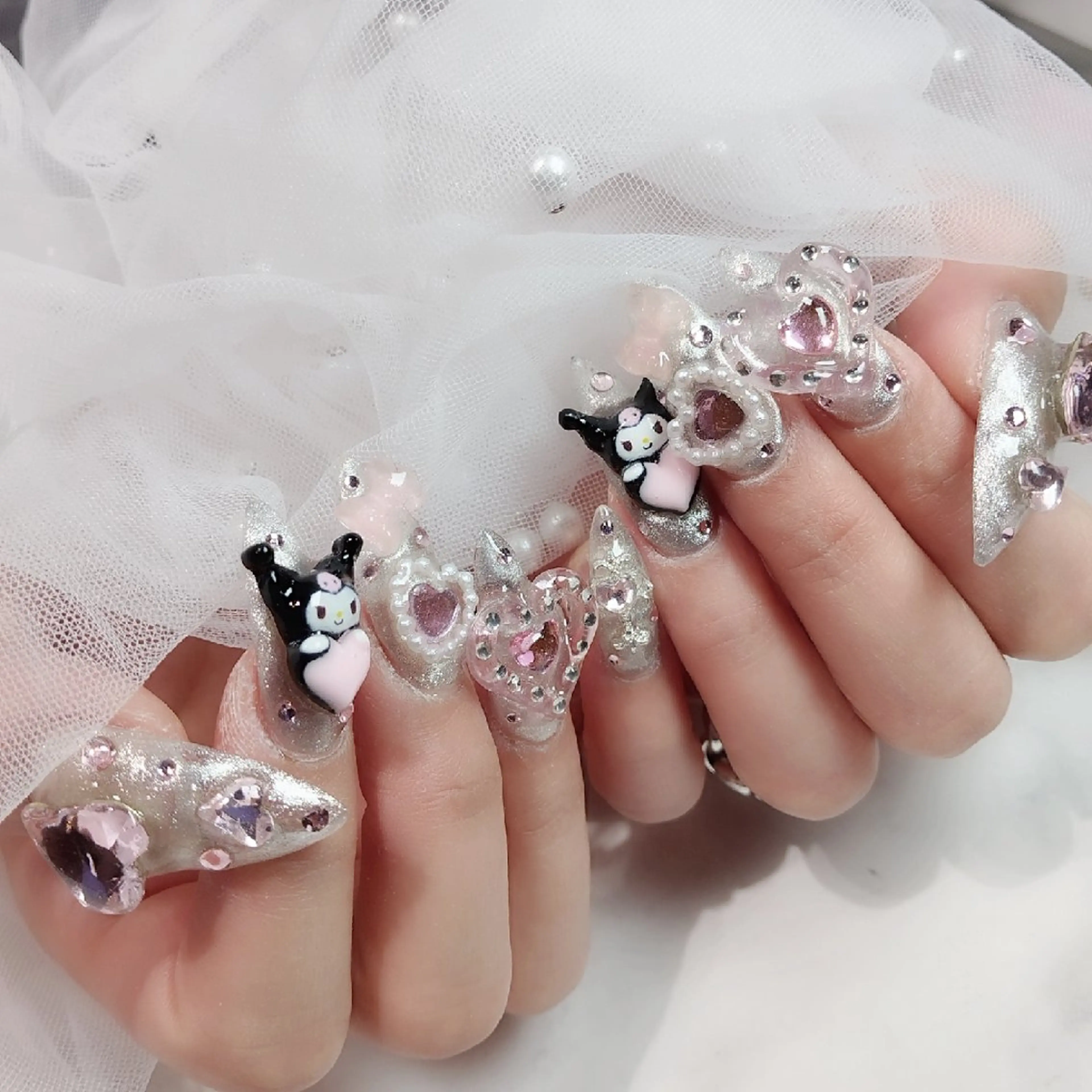 ネイル ミディアムネイル ネイルチップ ハンドネイル あ きのネイルデザイン