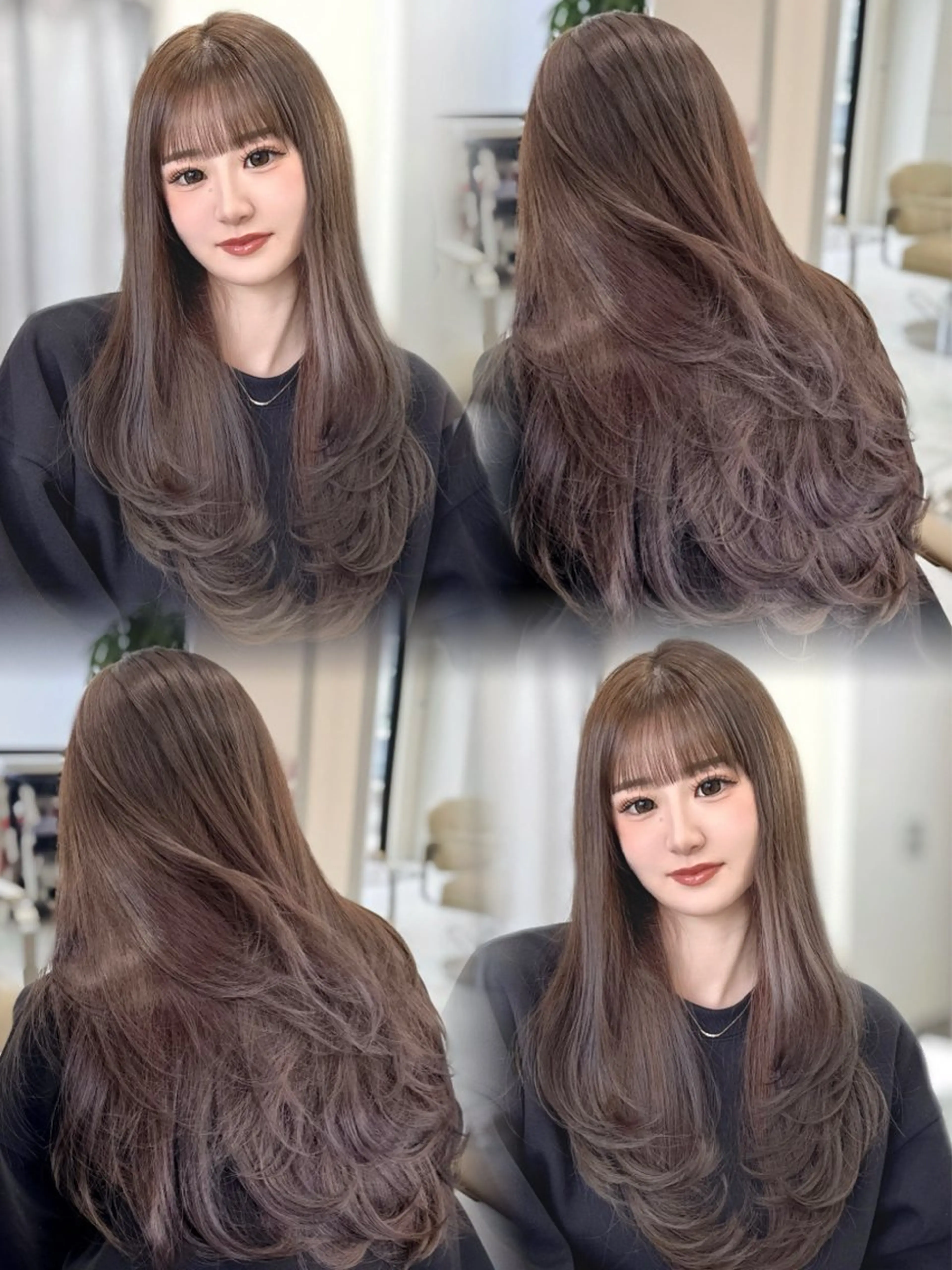 ロング カット ヘアカラー トリートメント 森 千風優のヘアスタイル