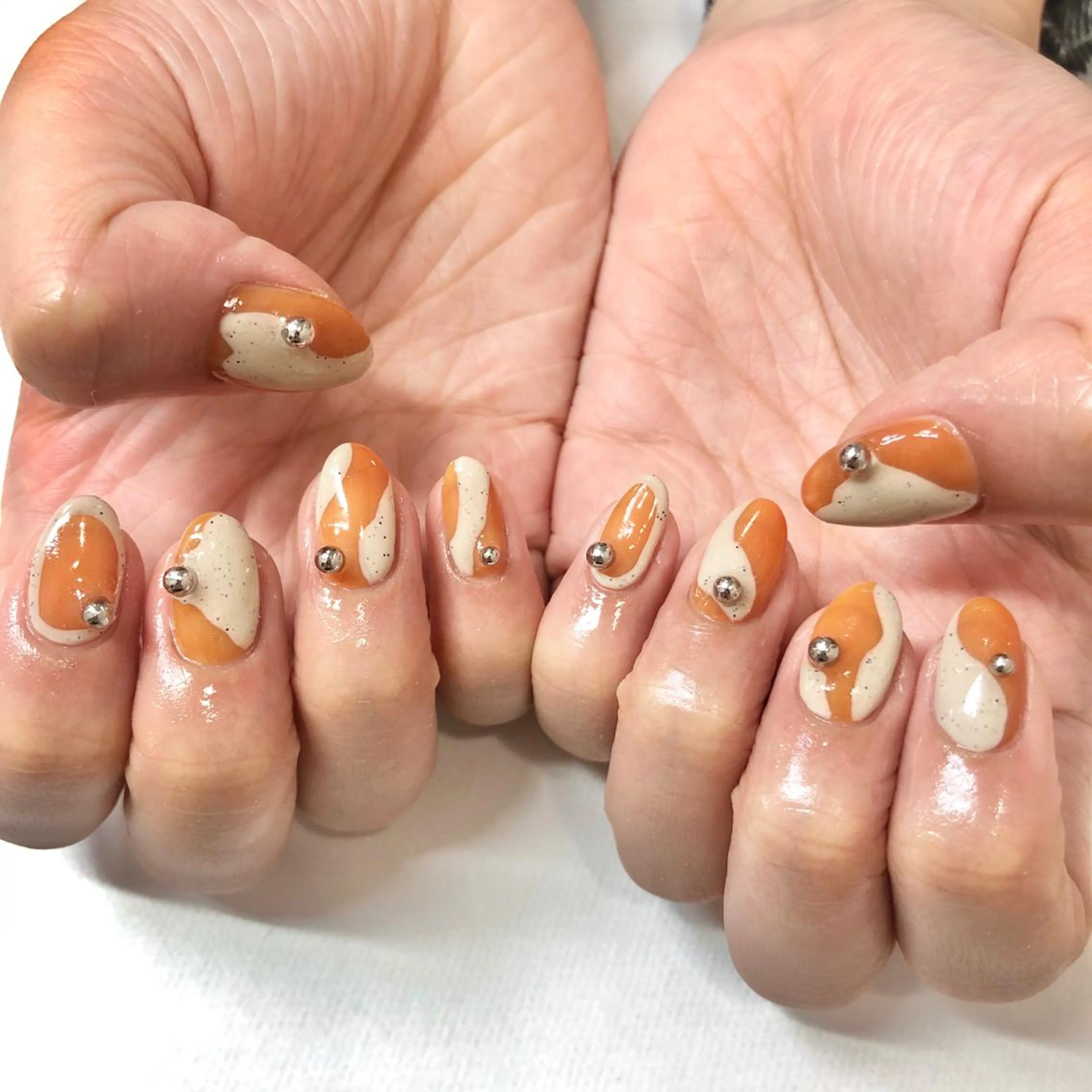 ネイル オレンジ 🎀AYAKO 🎀中韓ネイルのネイルデザイン