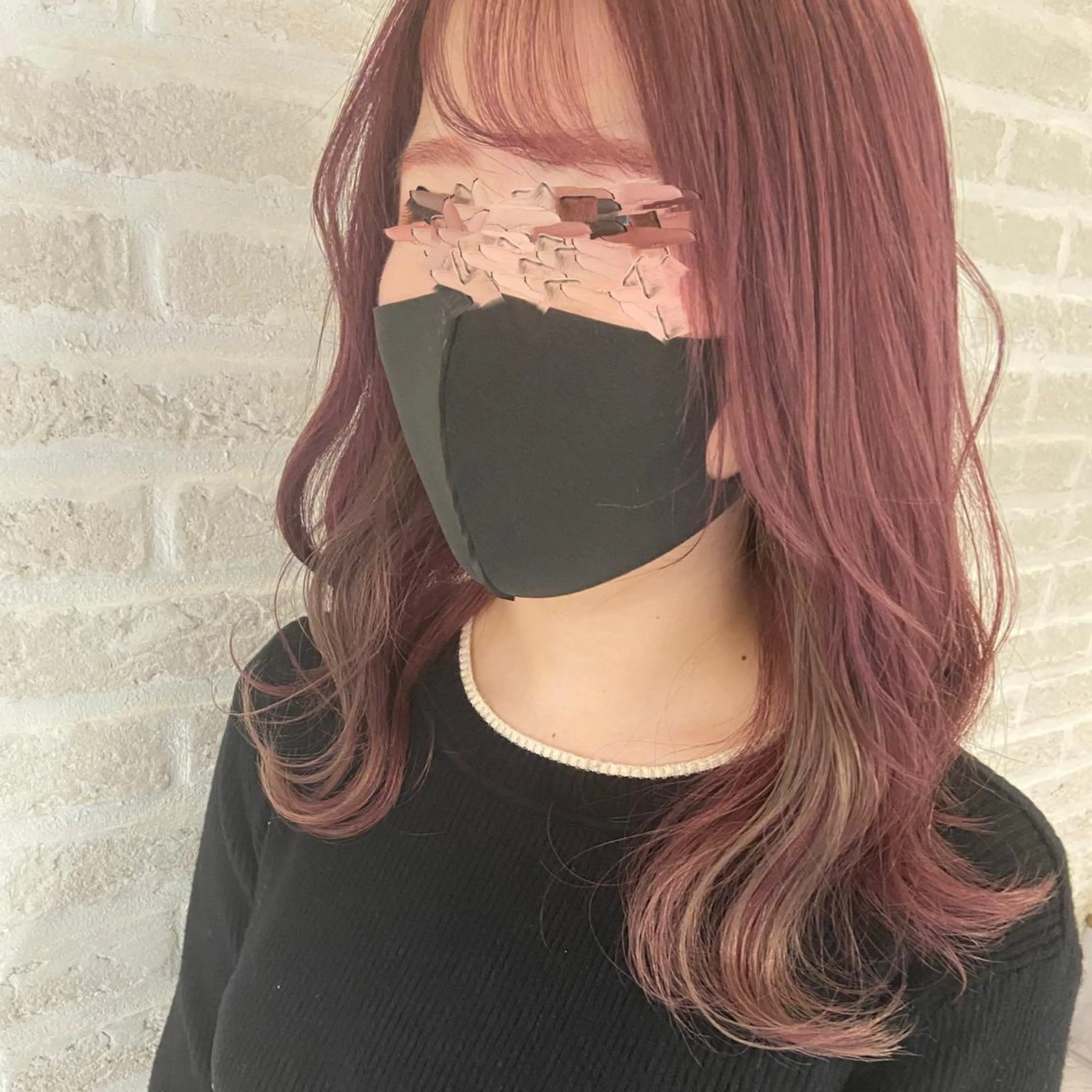 セミロング カラー ヘアアレンジ ベージュカラー ブリーチ ブラウンカラー インナーカラー ピンクカラー 北岡 慶子 大宮駅西口徒歩3分のヘアスタイル