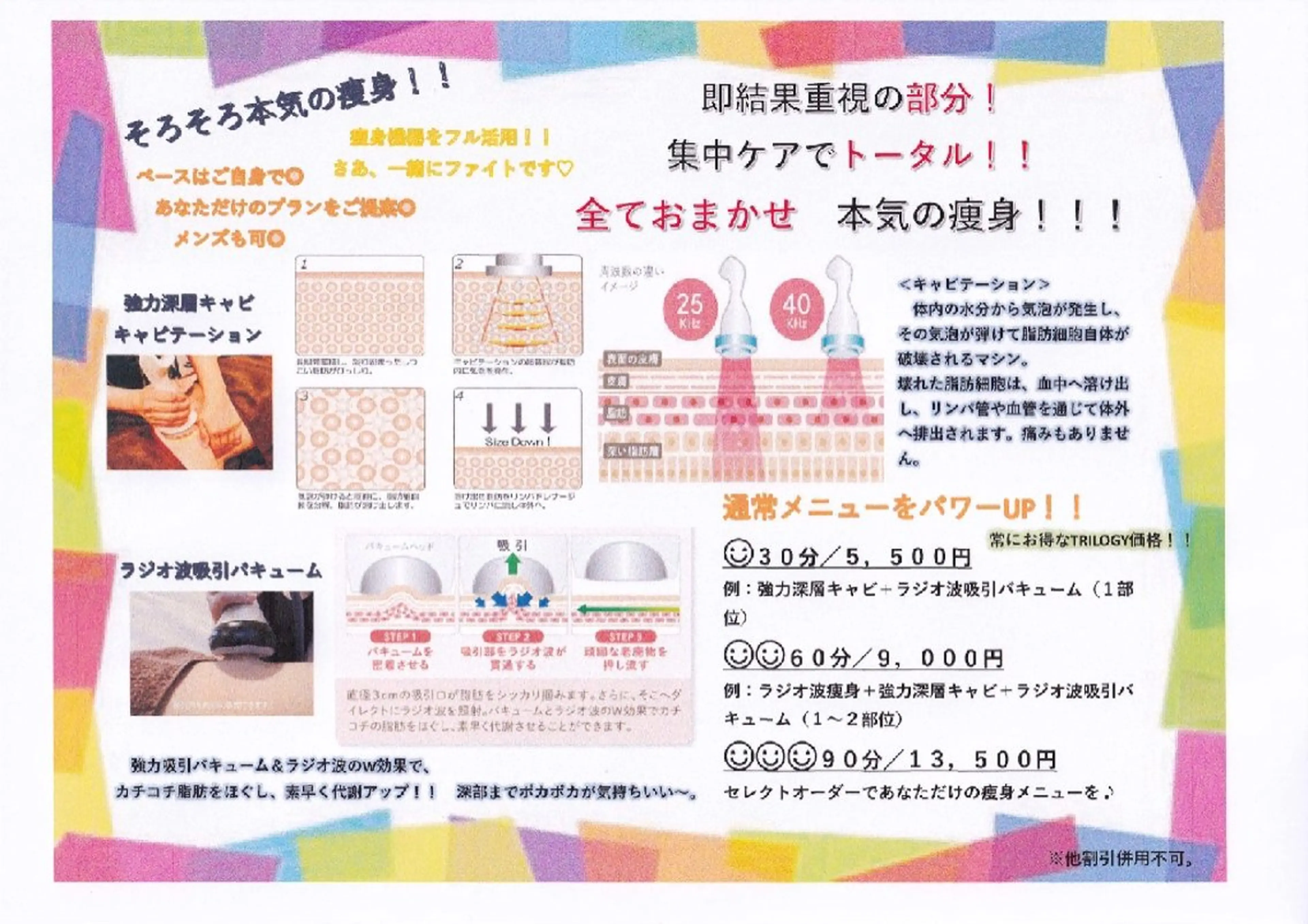 そろそろ「本気の痩身」‼️　痩身機器をフル活用💪✨　集中ケア１部位①　メンズ可の写真