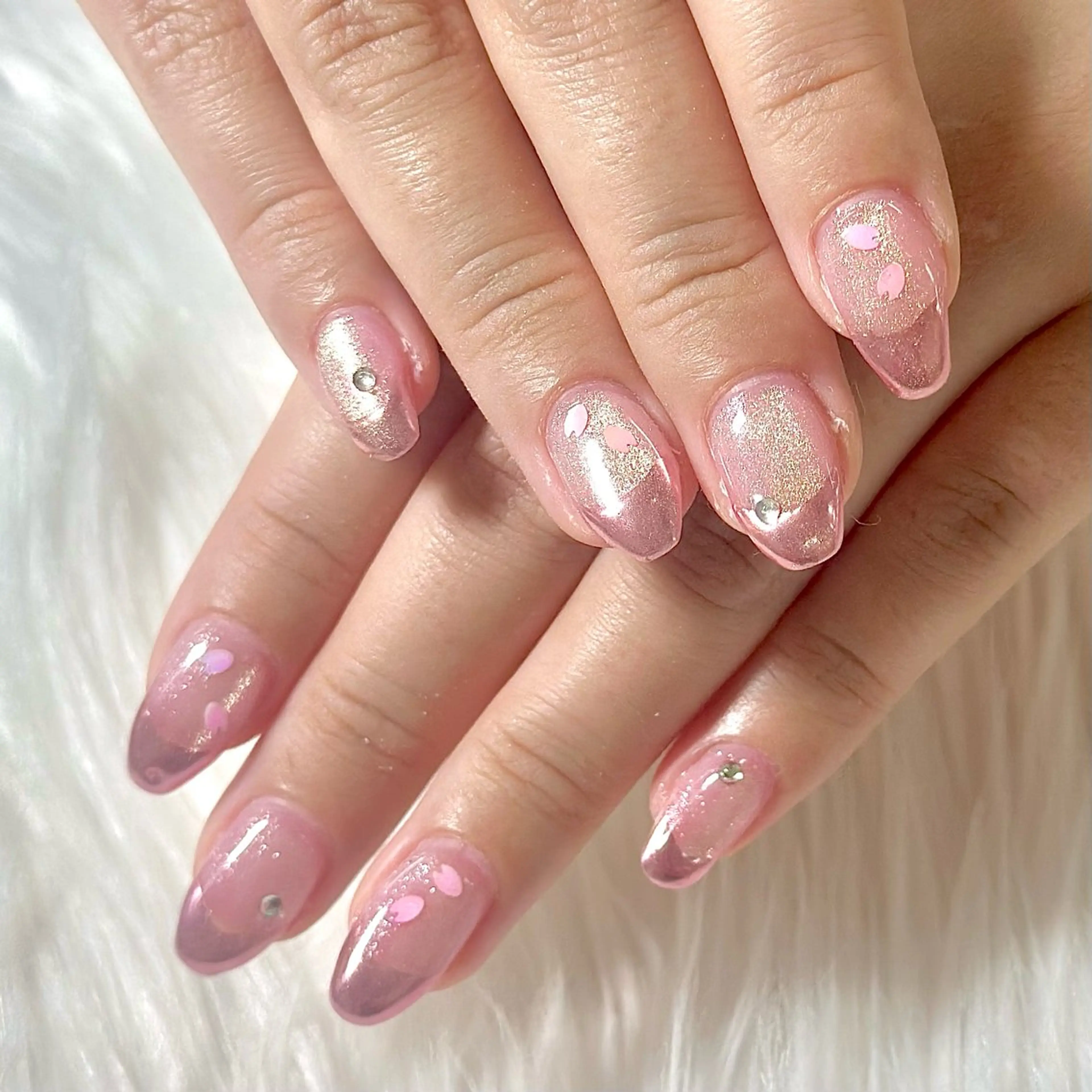 ネイル フレンチネイル ミラーネイル ハンドネイル Heartnail Hino Reinaのネイルデザイン