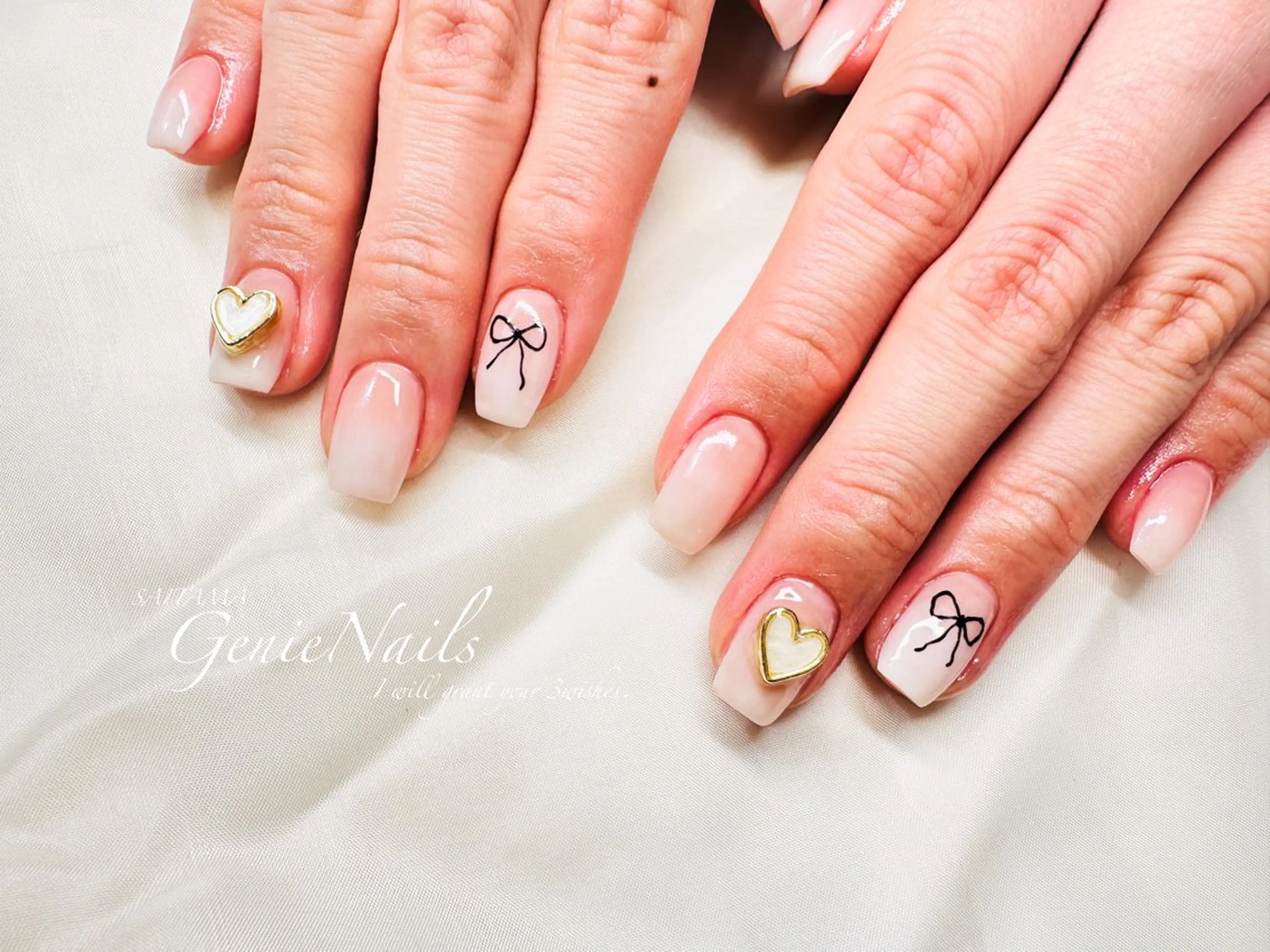 ネイル アートネイル 長さ出し ロングネイル 持ち込み 春ネイル Genie Nailsのネイルデザイン
