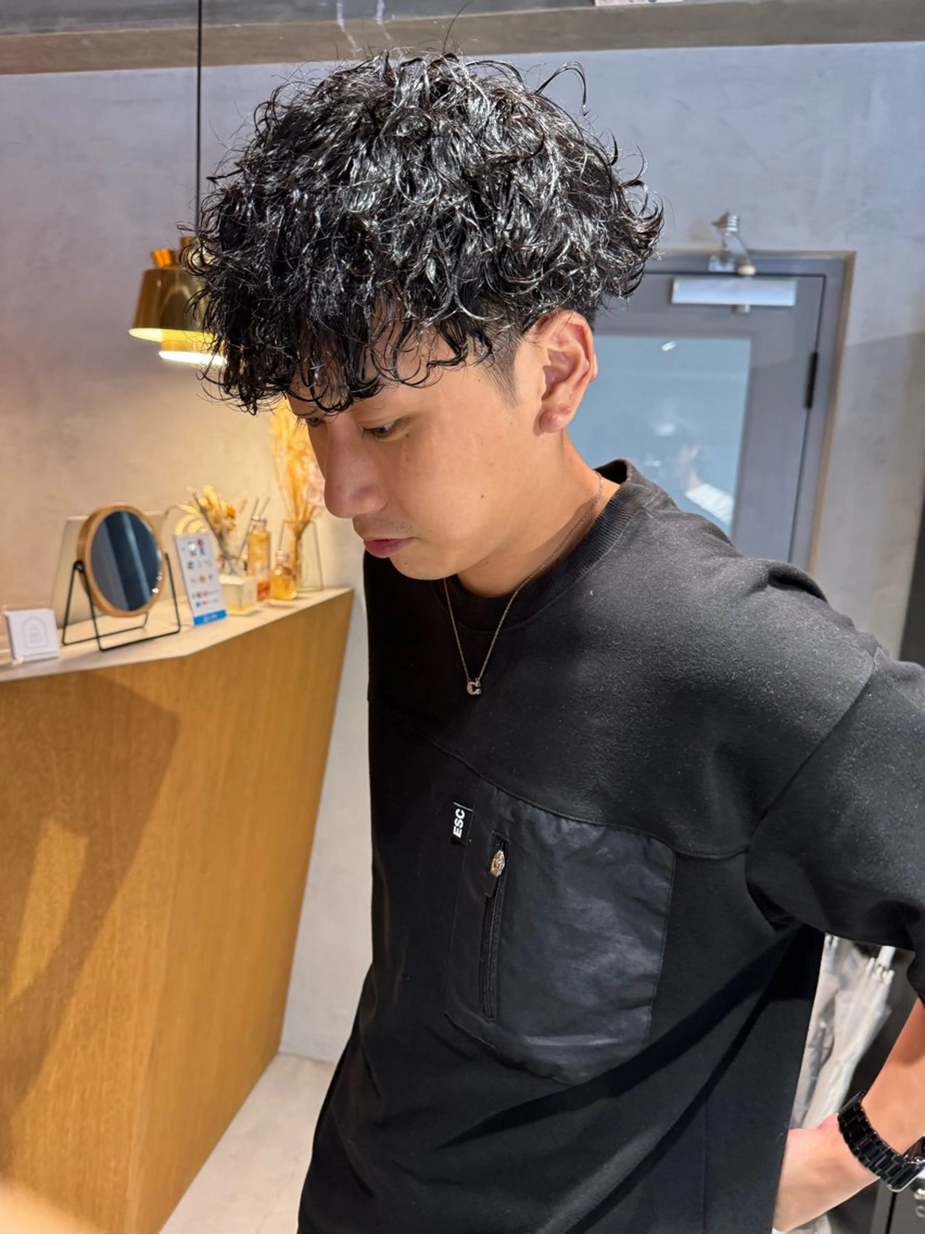 ミディアム カラー パーマ ヘアアレンジ メンズ カット パーマ メンズ特化 しゅうへいのヘアスタイル