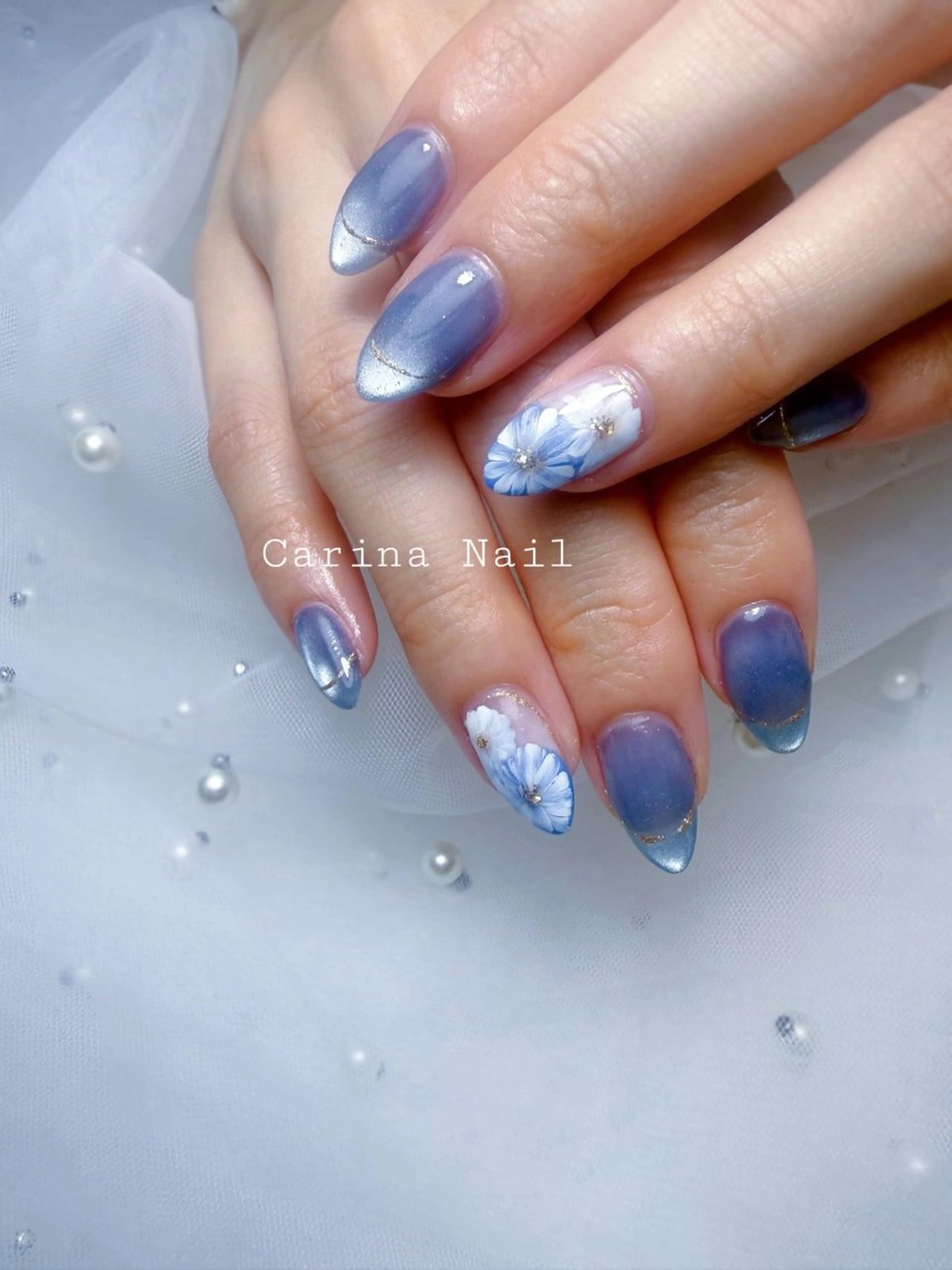 ネイル ブルー Carina Nailのネイルデザイン