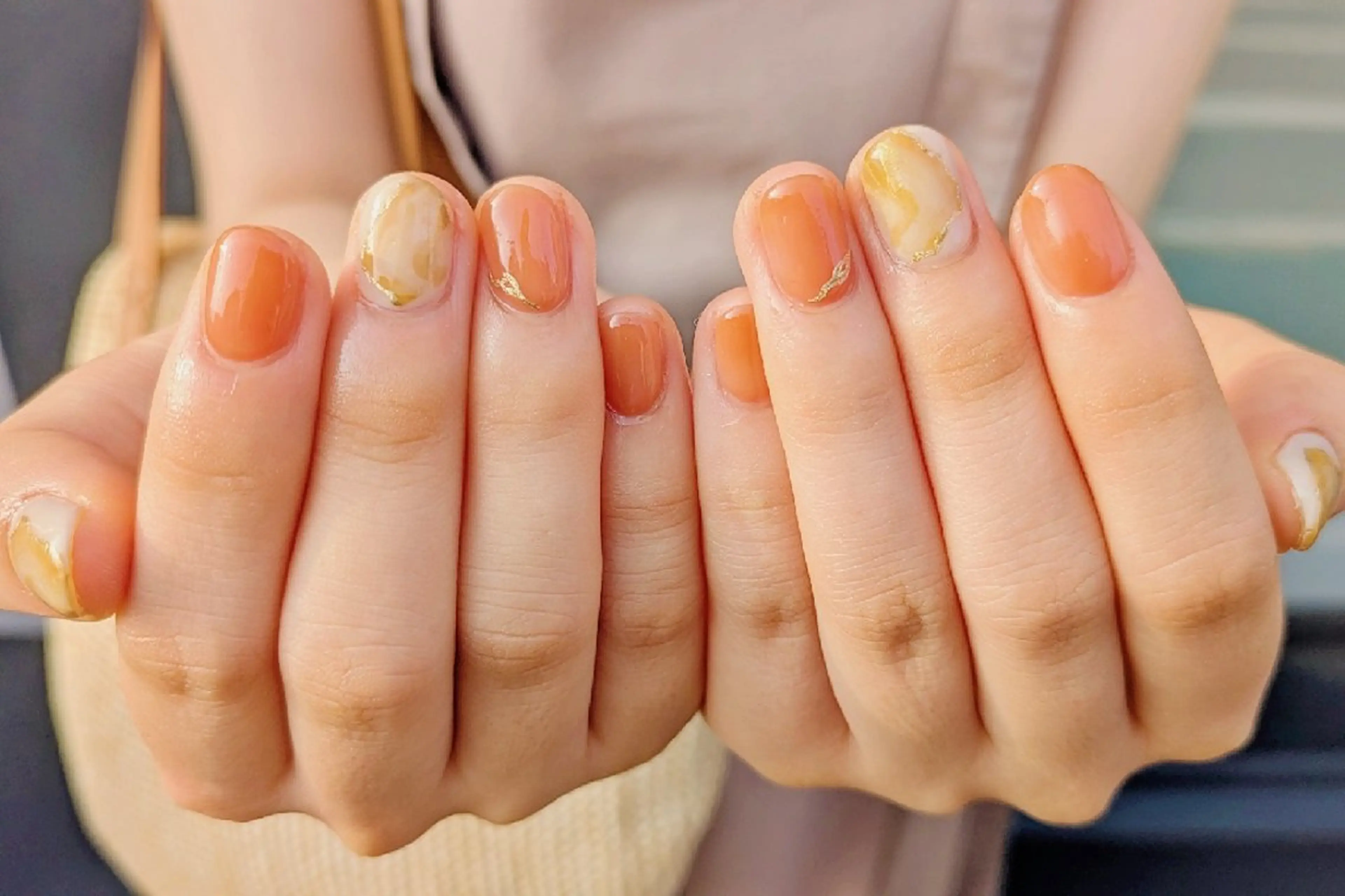 ネイル アートネイル オレンジ jolie  ISIHARAのネイルデザイン