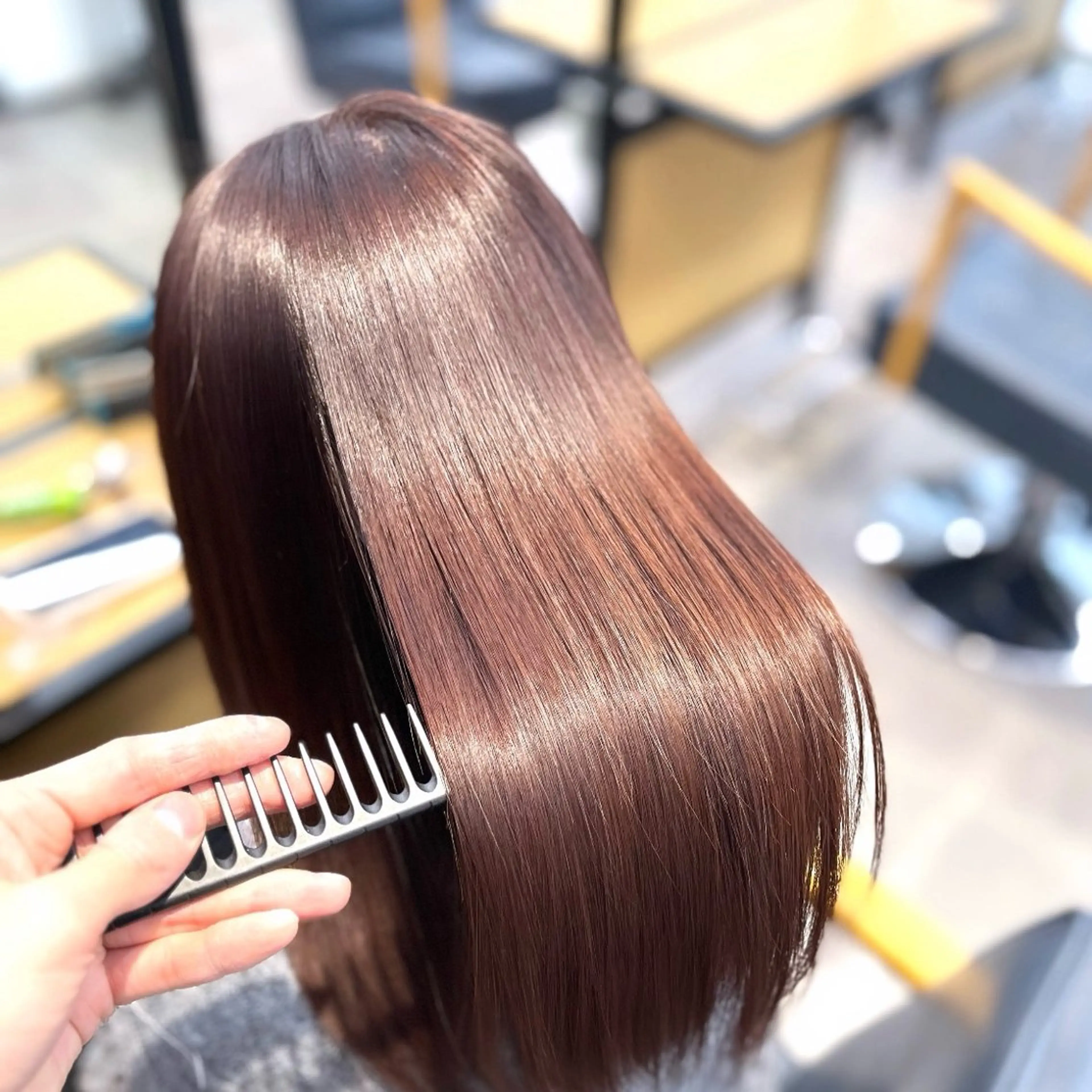 ロング カラー くせ毛 縮毛矯正 カット ヘアカラー 縮毛矯正 トリートメント 髪質改善/ケアカラー /梅田✨ RIKUのヘアスタイル