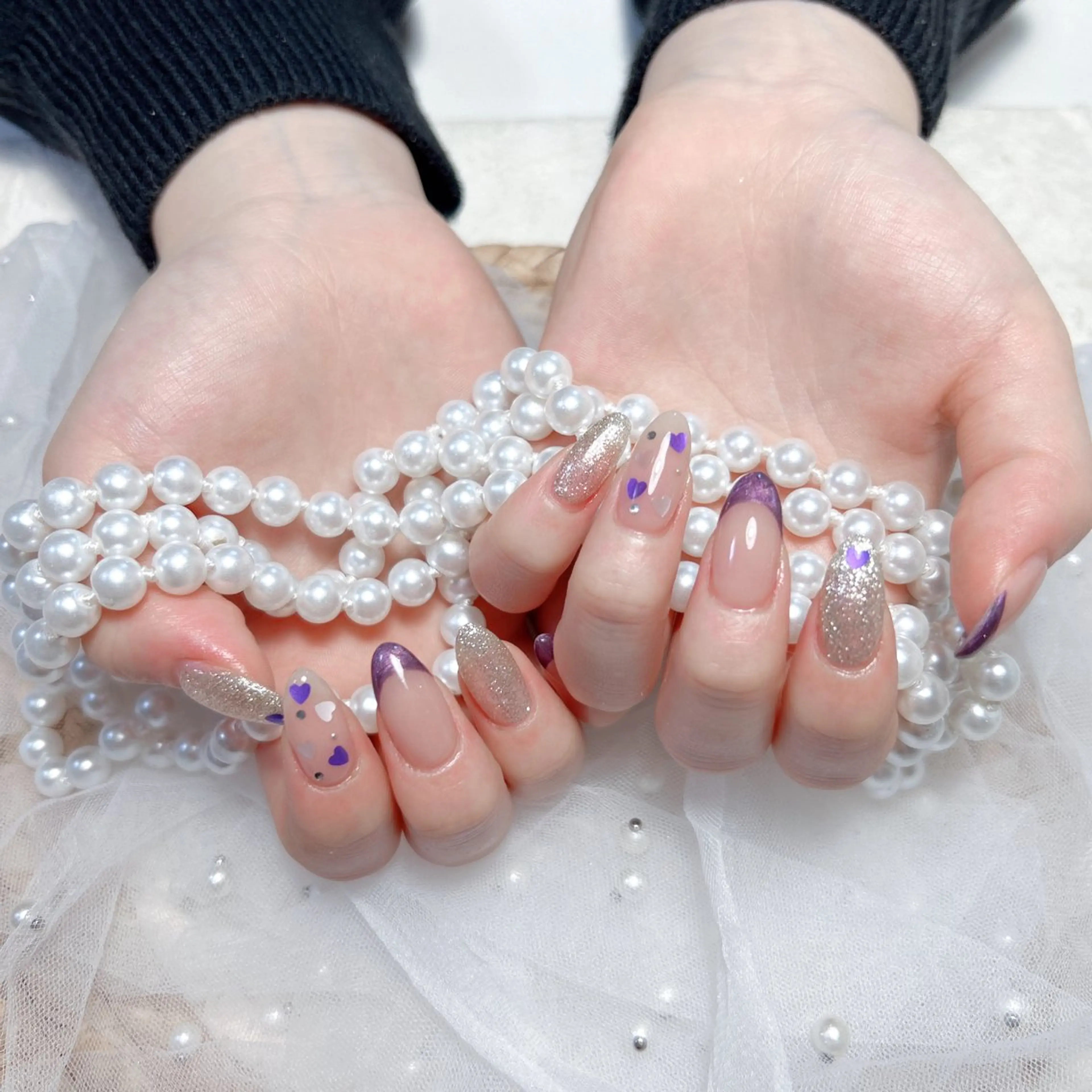 ネイル ハンドネイル M🌷nail 長さだし専門店のネイルデザイン