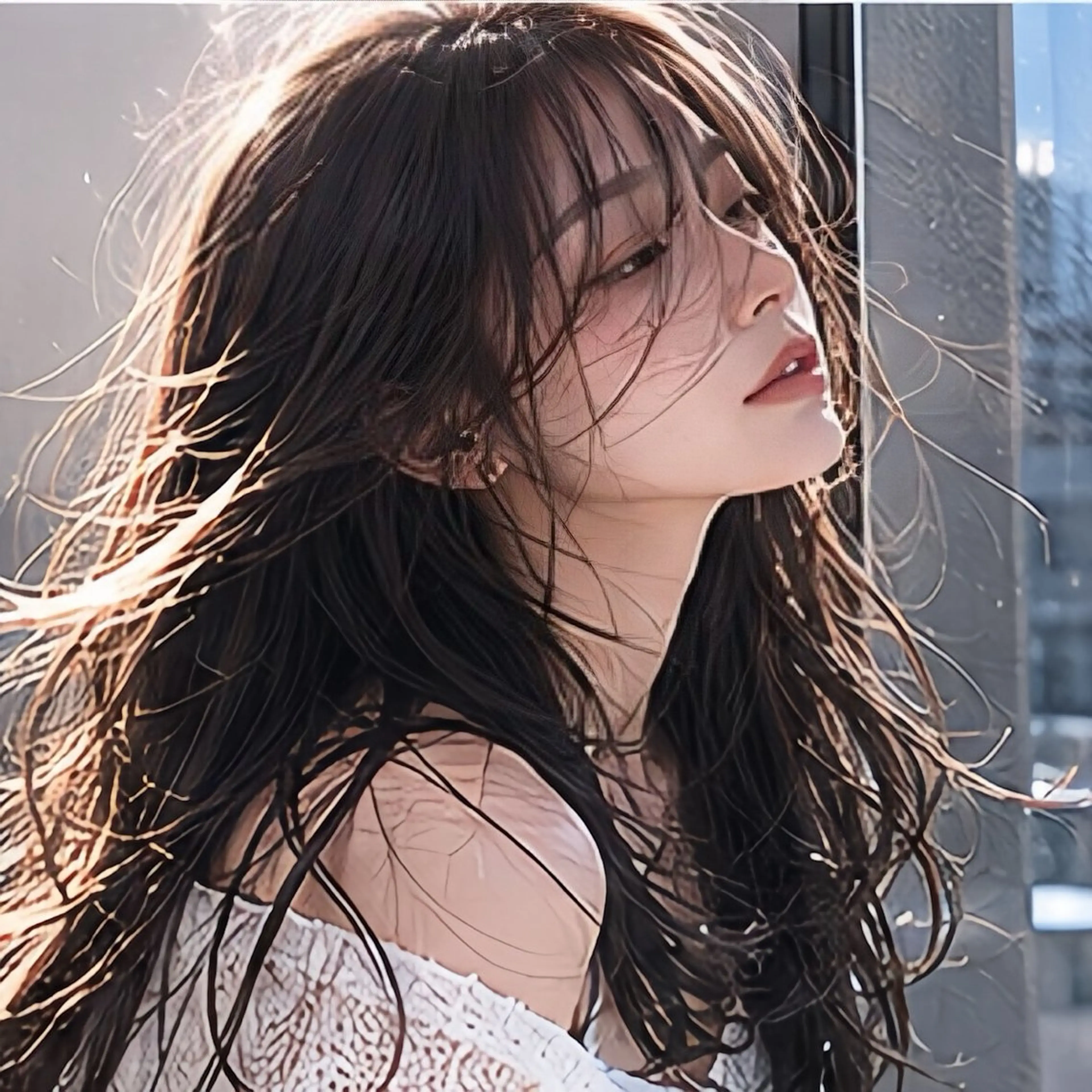 ロング 縮毛矯正 トリートメント 池袋/前髪/顔周り 🎀髪質改善おばかんのヘアスタイル