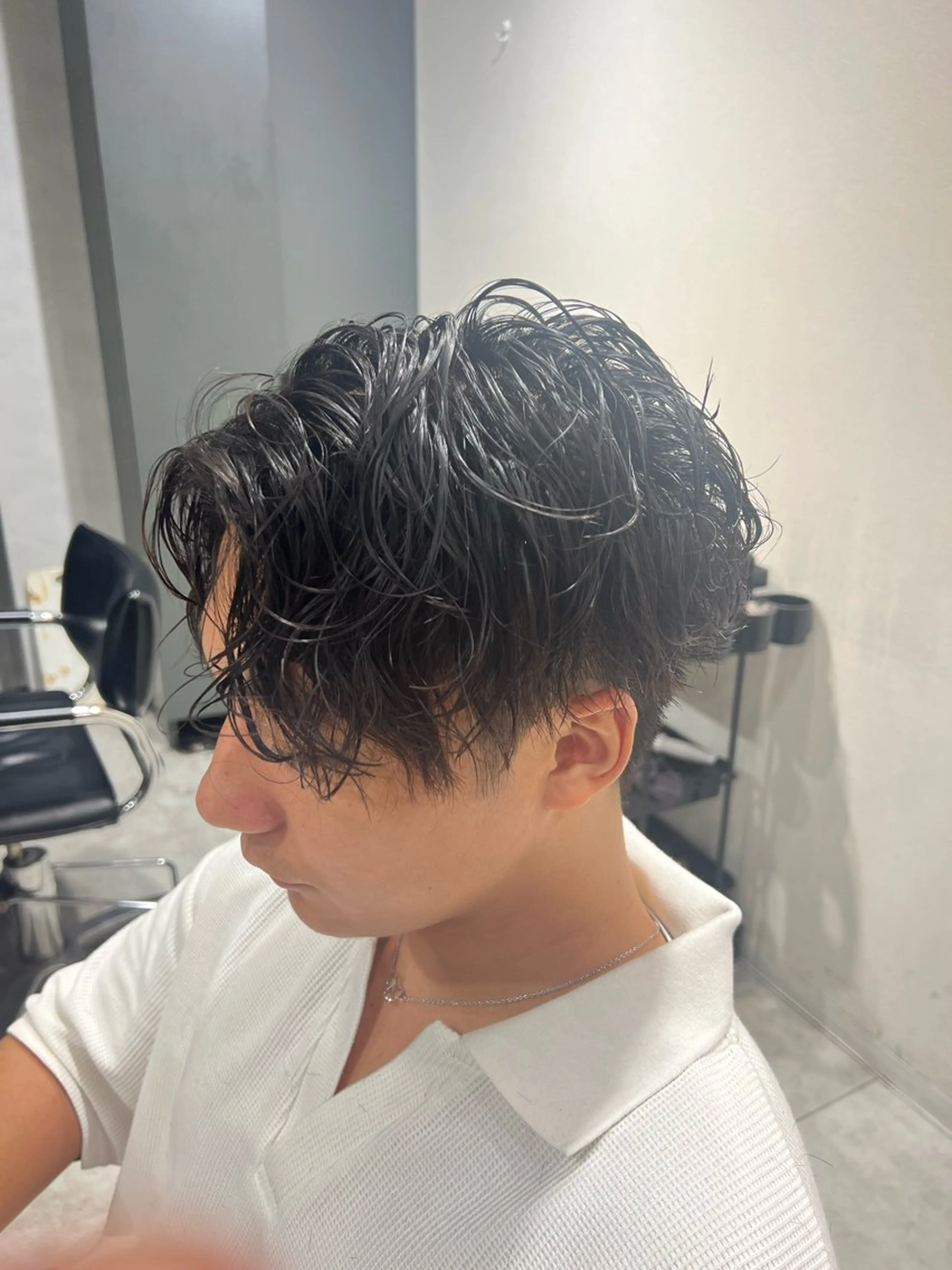 ショート パーマ メンズ 曲がる縮毛矯正 バレイヤージュ森田のヘアスタイル