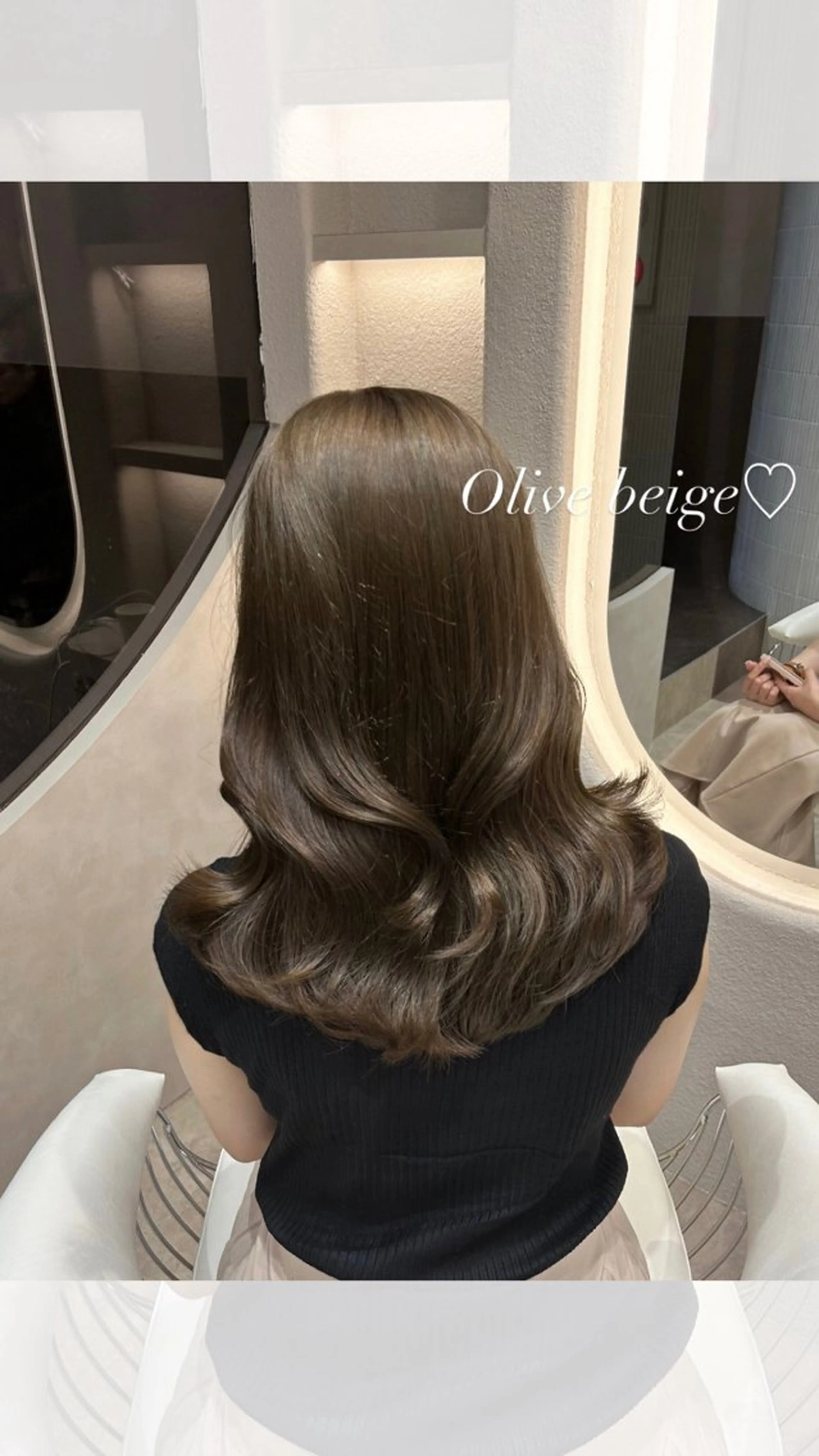 ミディアム カラー ベージュカラー オリーブベージュ 🩷韓国ヘア/ヨシン モリ🩷Maikaのヘアスタイル