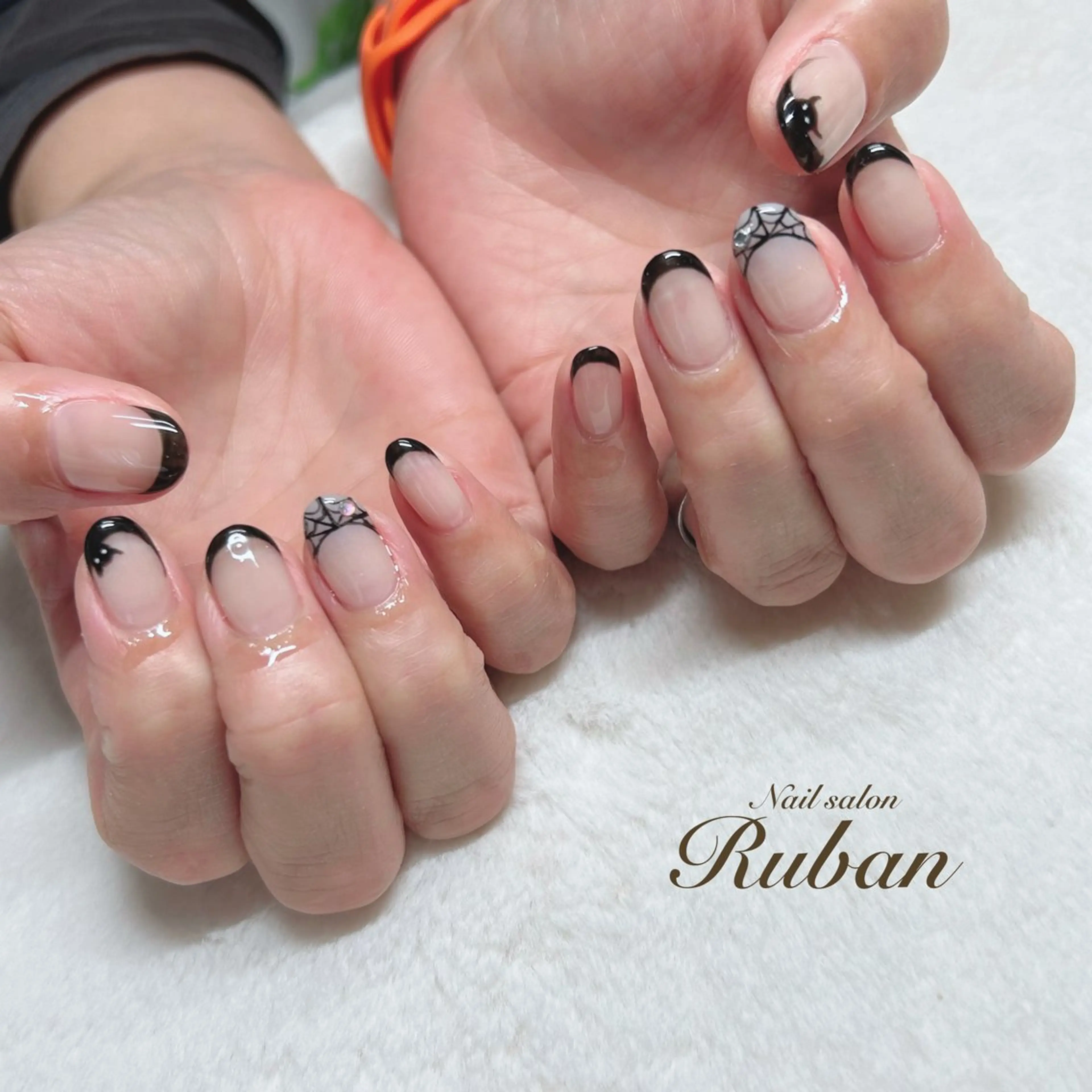 ネイル アートネイル フレンチネイル ハロウィン 持ち込み Nail salon Rubanのネイルデザイン