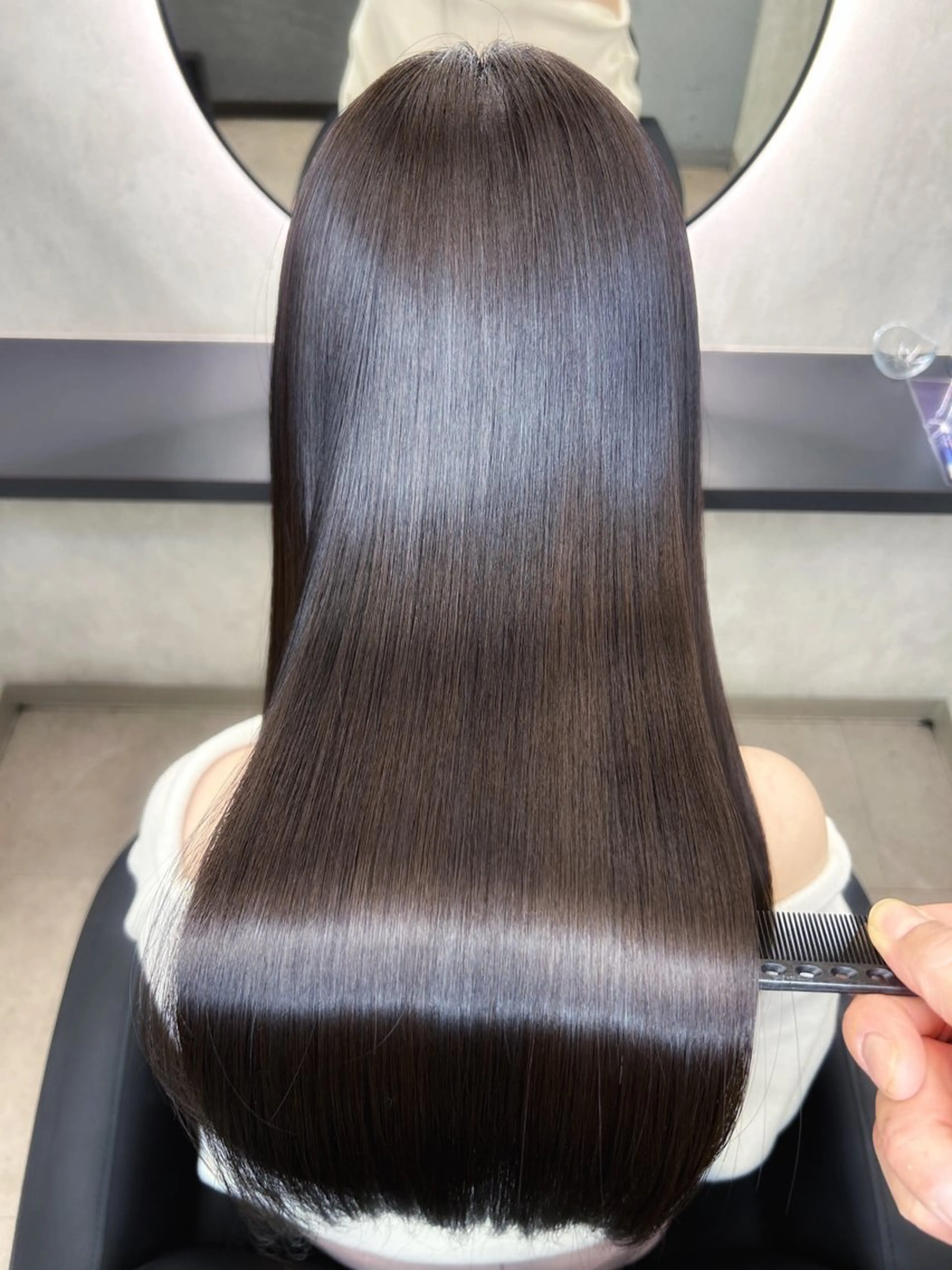 ロング カラー 髪質改善 韓国風ヘア ロング 縮毛矯正 新宿/美髪矯正 髪質改善/韓国風山本のヘアスタイル