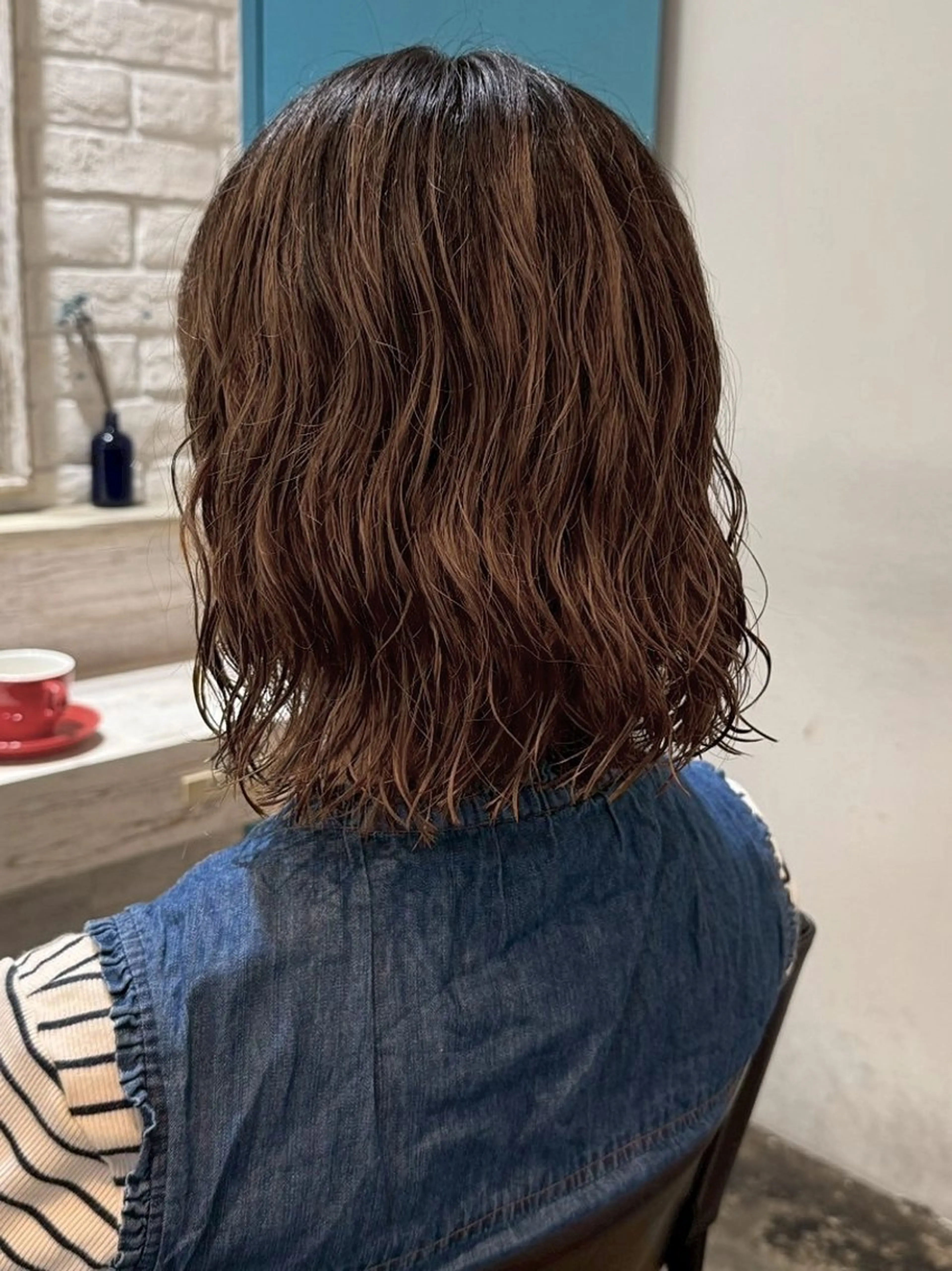 ミディアム パーマ ミディアムパーマ ボブ カット パーマ 透明感カラー/パーマ 🌀アオノのヘアスタイル