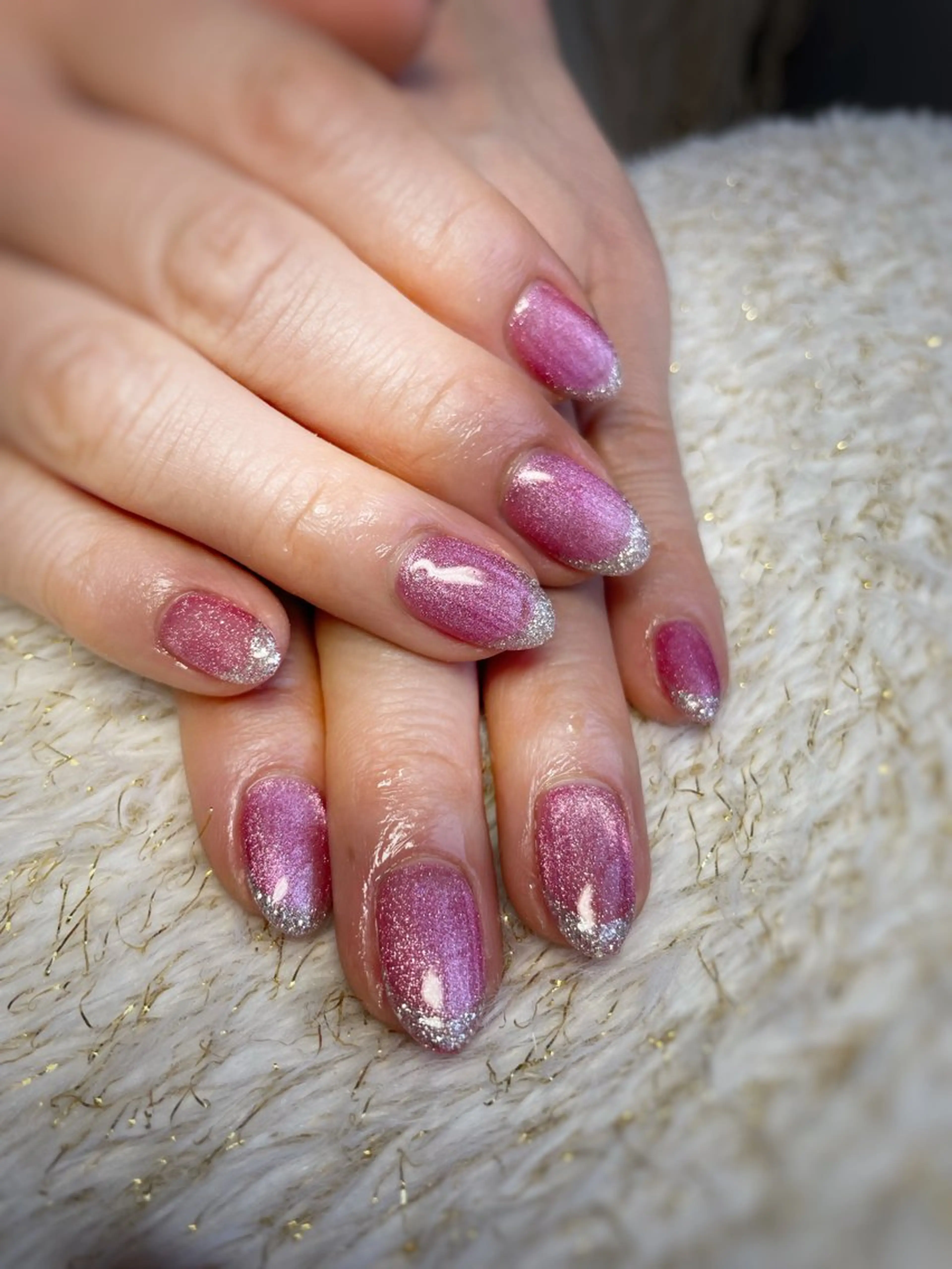 ネイル フレンチネイル ラメ(グリッター) マグネットネイル ハンドネイル nail ayacaのネイルデザイン