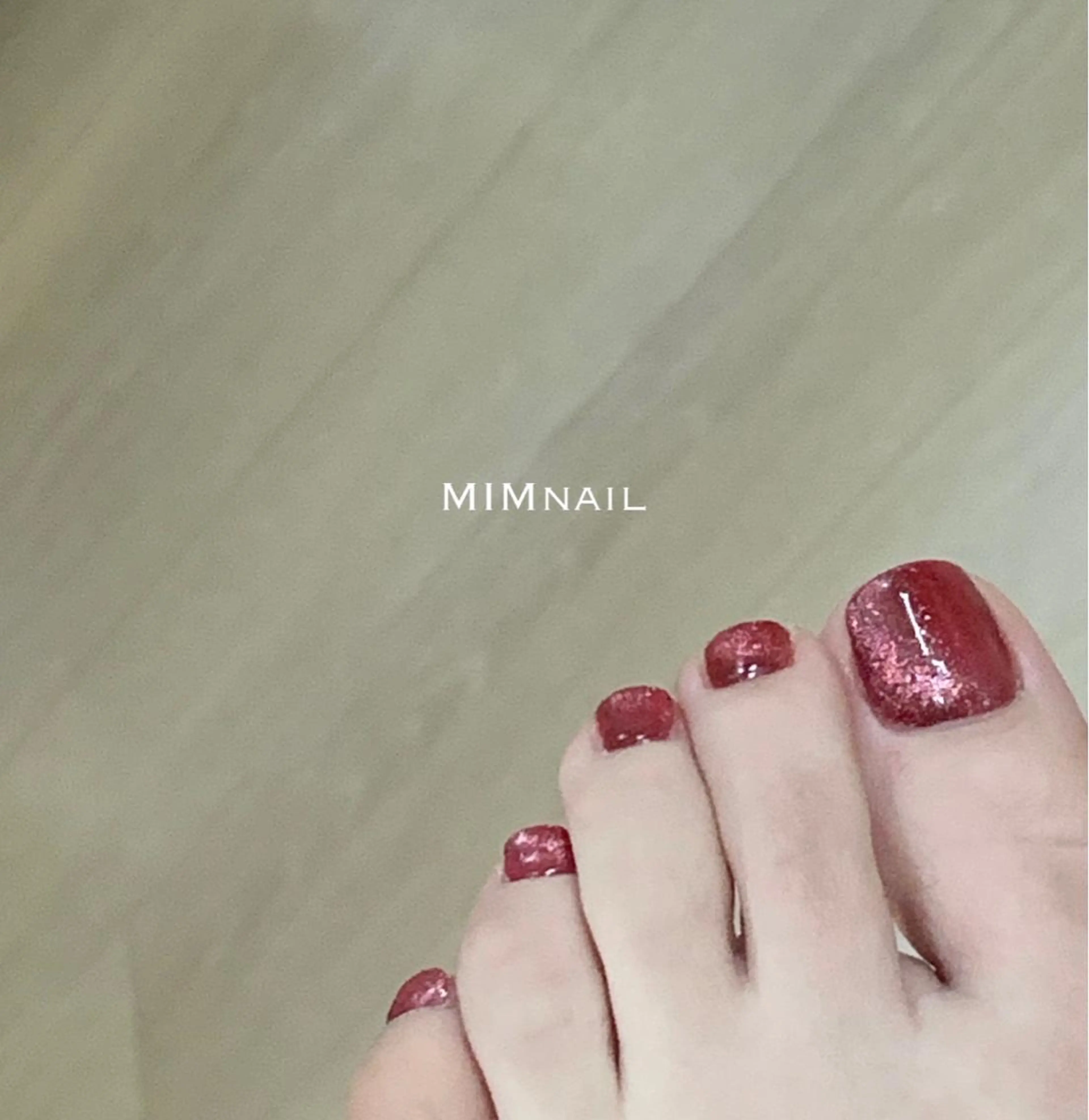 ネイル ボルドー フットネイル ジェルネイル マグネットネイル *･*MIMnail 1号店･*:･*のネイルデザイン