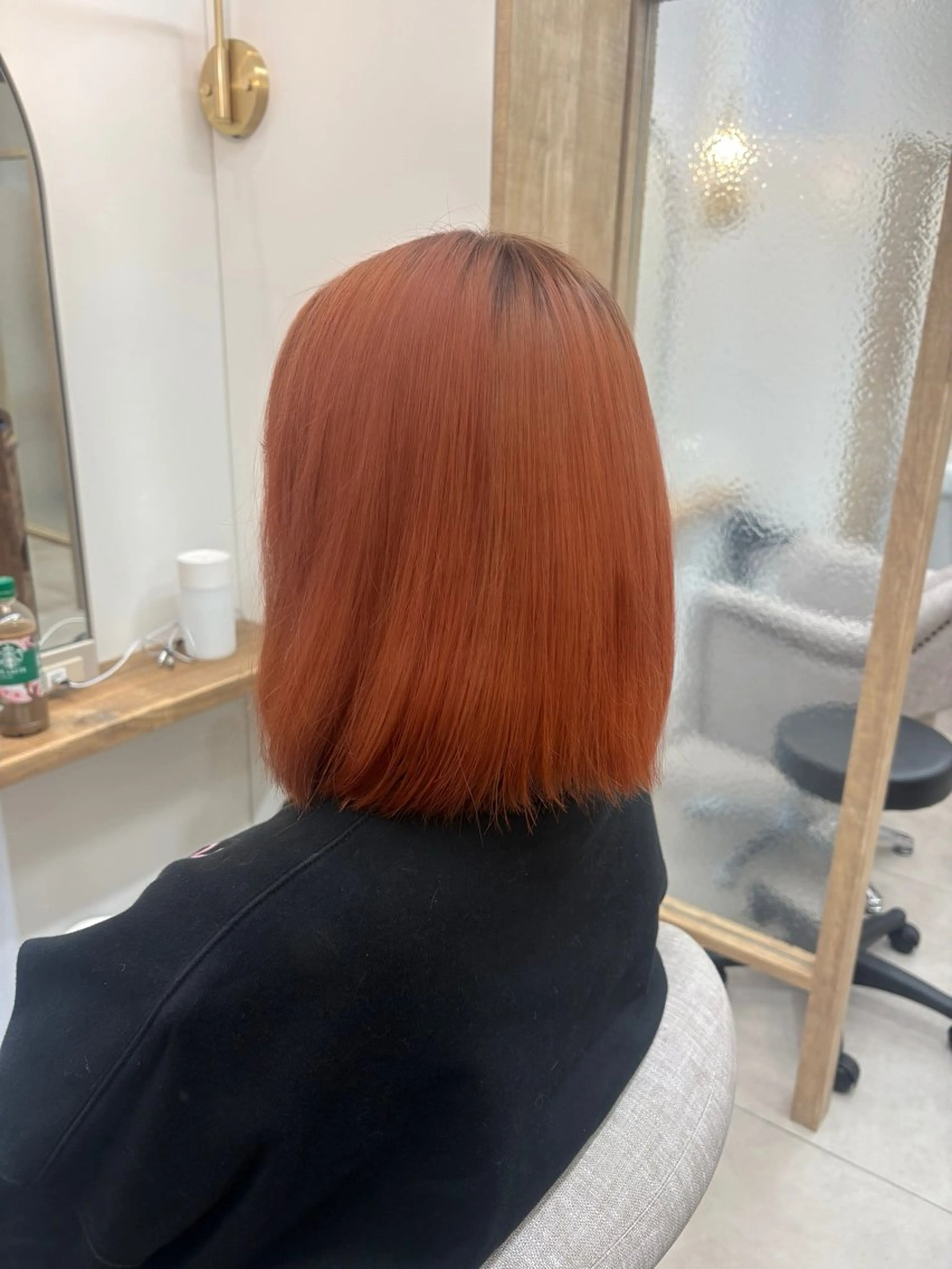 ミディアム カラー オレンジ オレンジレッド レッドカラー Haruka ハルカのヘアスタイル