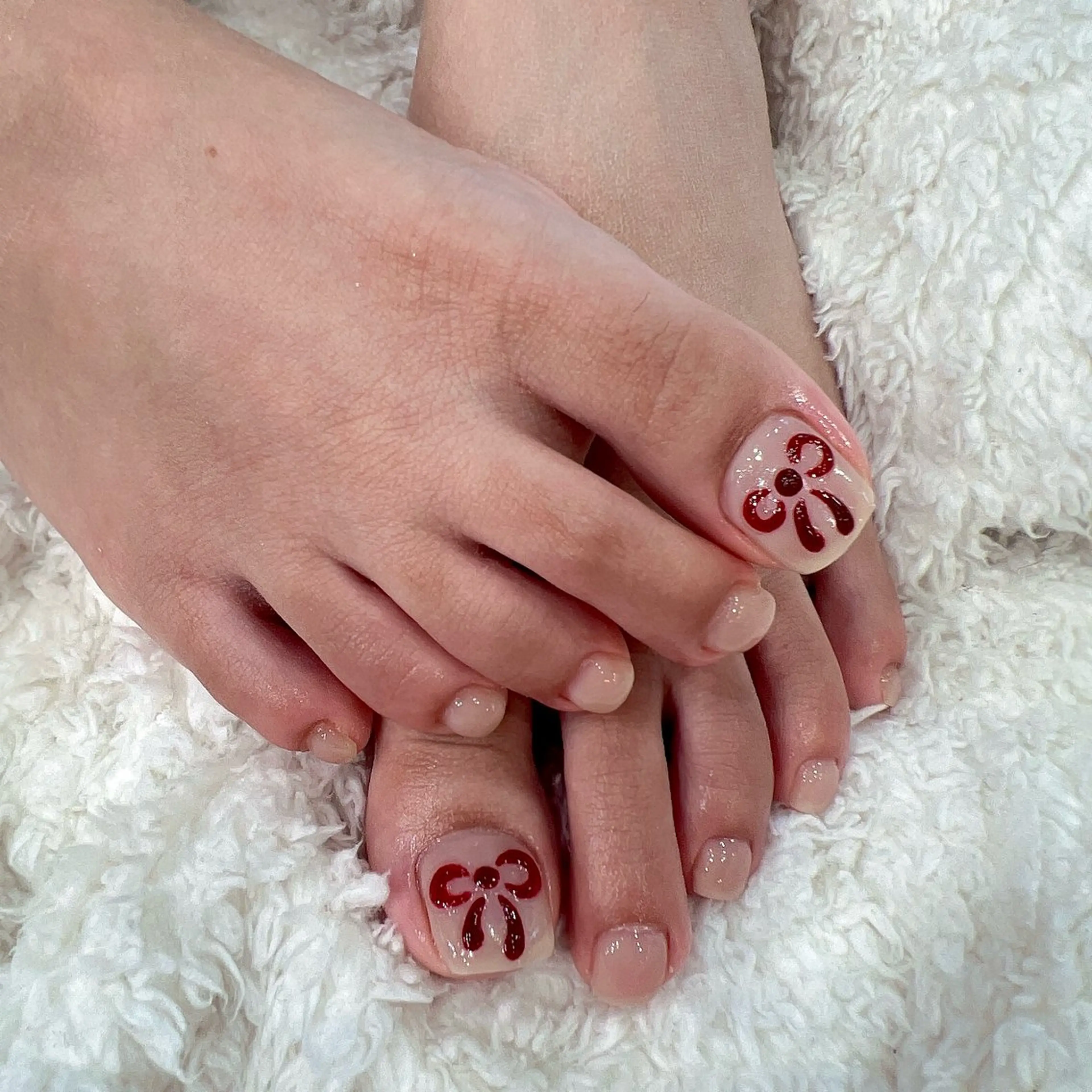 ネイル アートネイル ぷっくりネイル リボン LACHIC所属・LACHIC NOZOMIのネイルデザイン