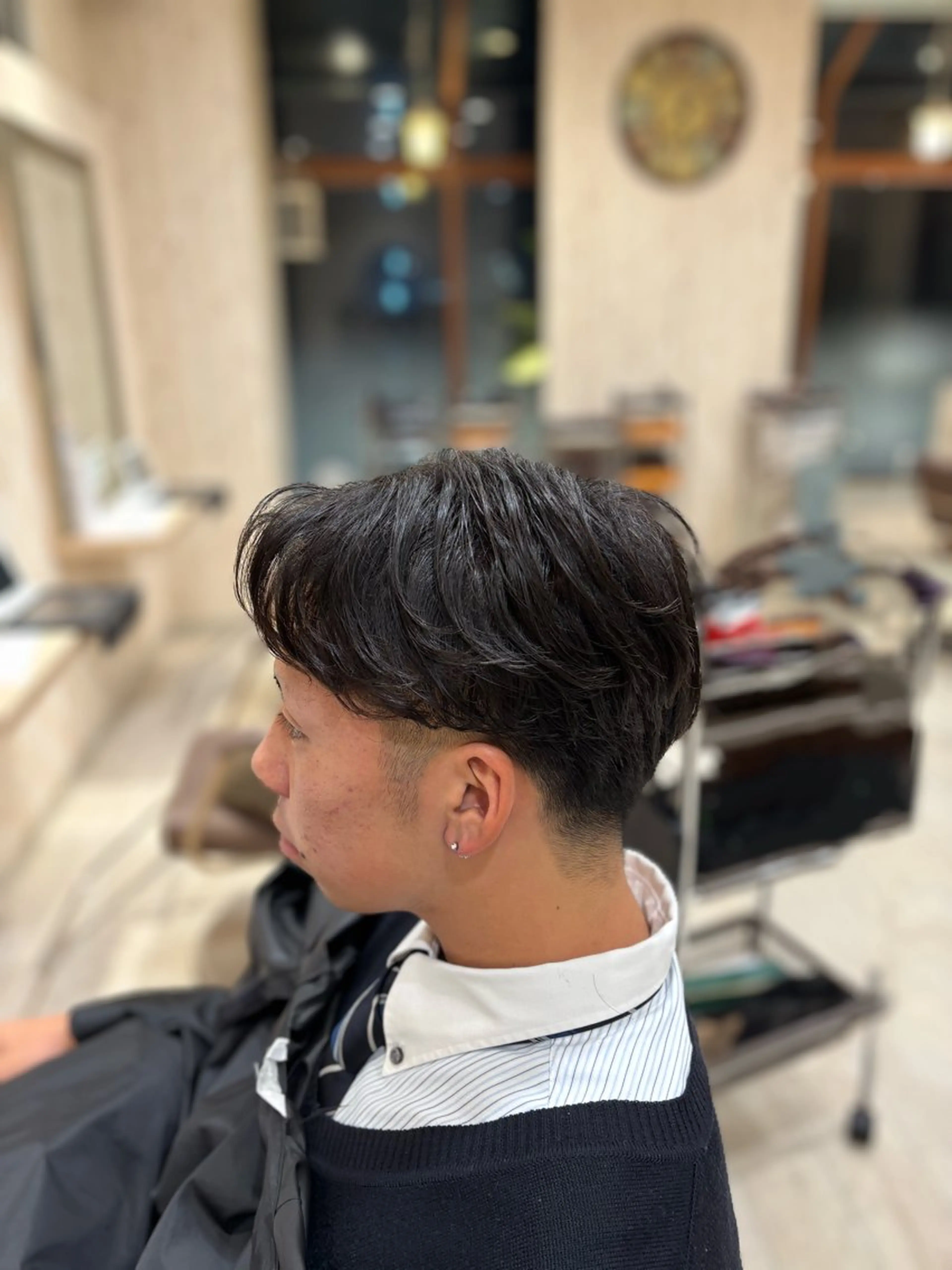 メンズ カット パーマ U24✨️0円モデル 🎀藤村音寧🎀のヘアスタイル